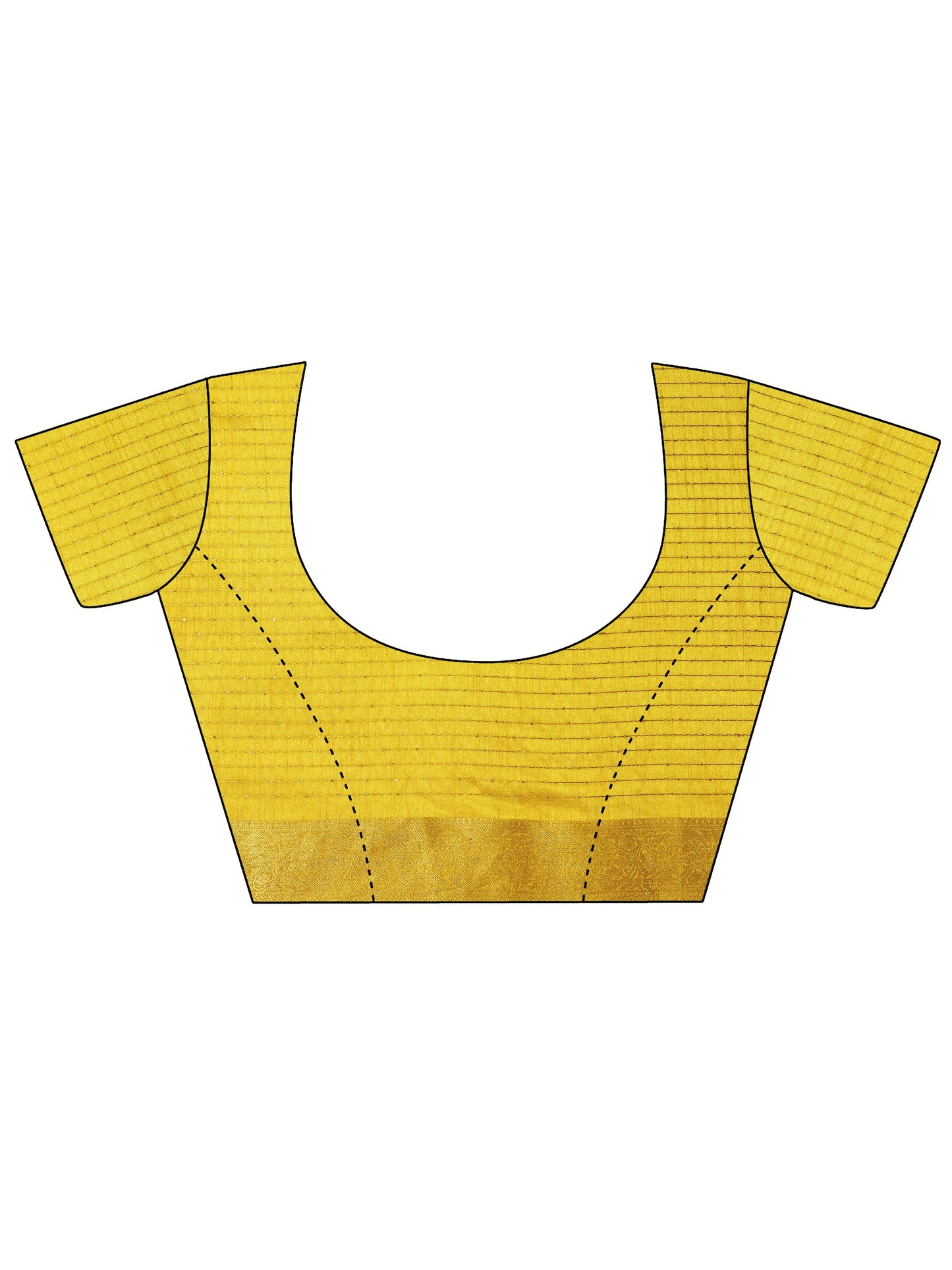 Mustard Printed Silk Blend Saree With Unstitched Blouse Piece