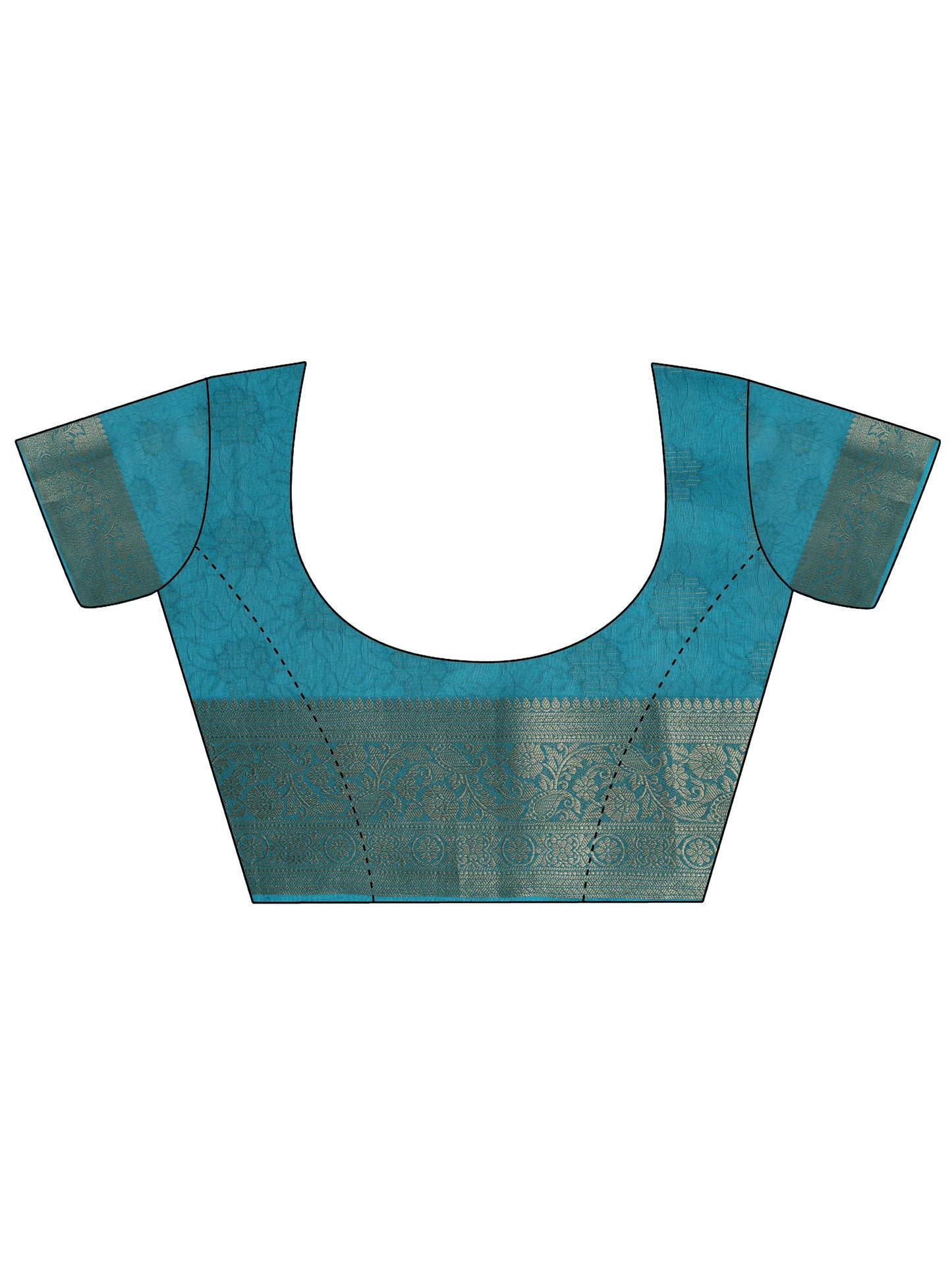 Blue Printed Georgette Saree With Unstitched Blouse Piece