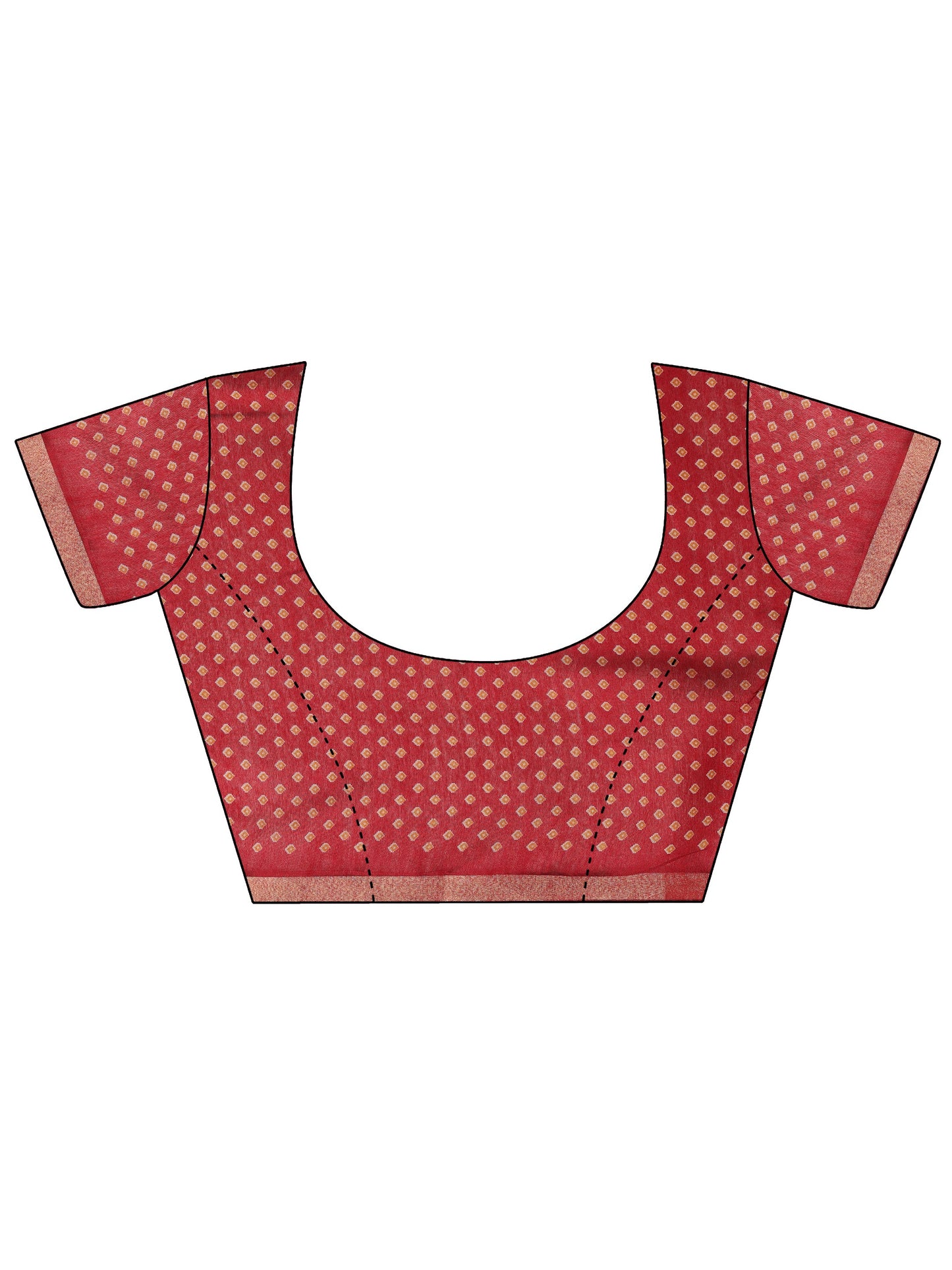 Mustard Printed Cotton Blend Saree With Unstitched Blouse Piece