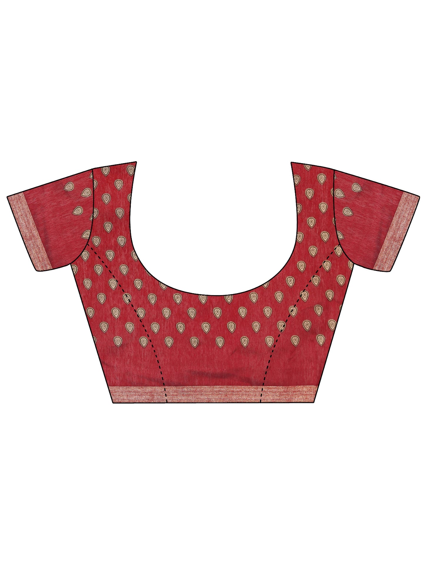 Green Printed Cotton Blend Saree With Unstitched Blouse Piece