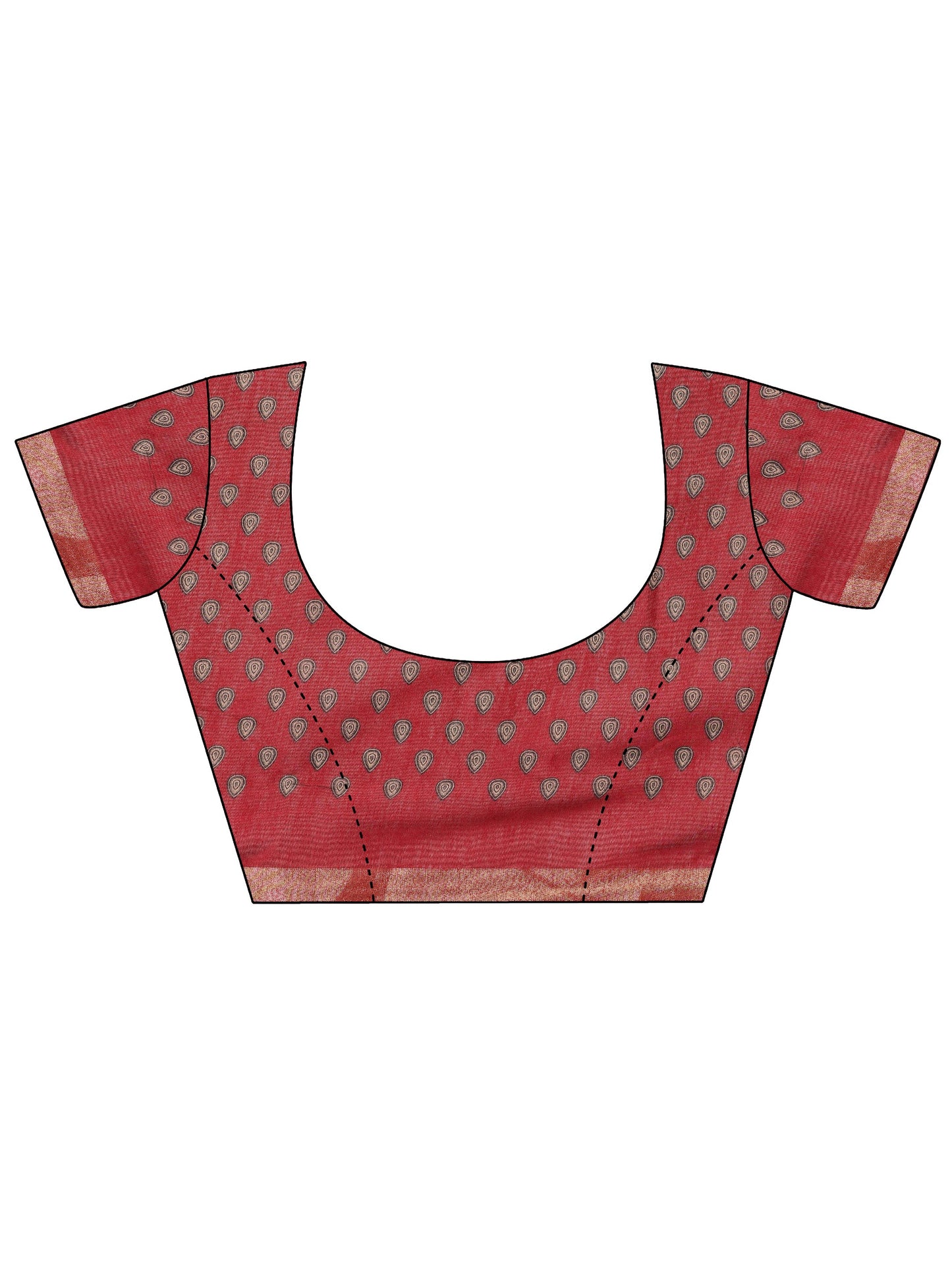 Black Printed Cotton Blend Saree With Unstitched Blouse Piece