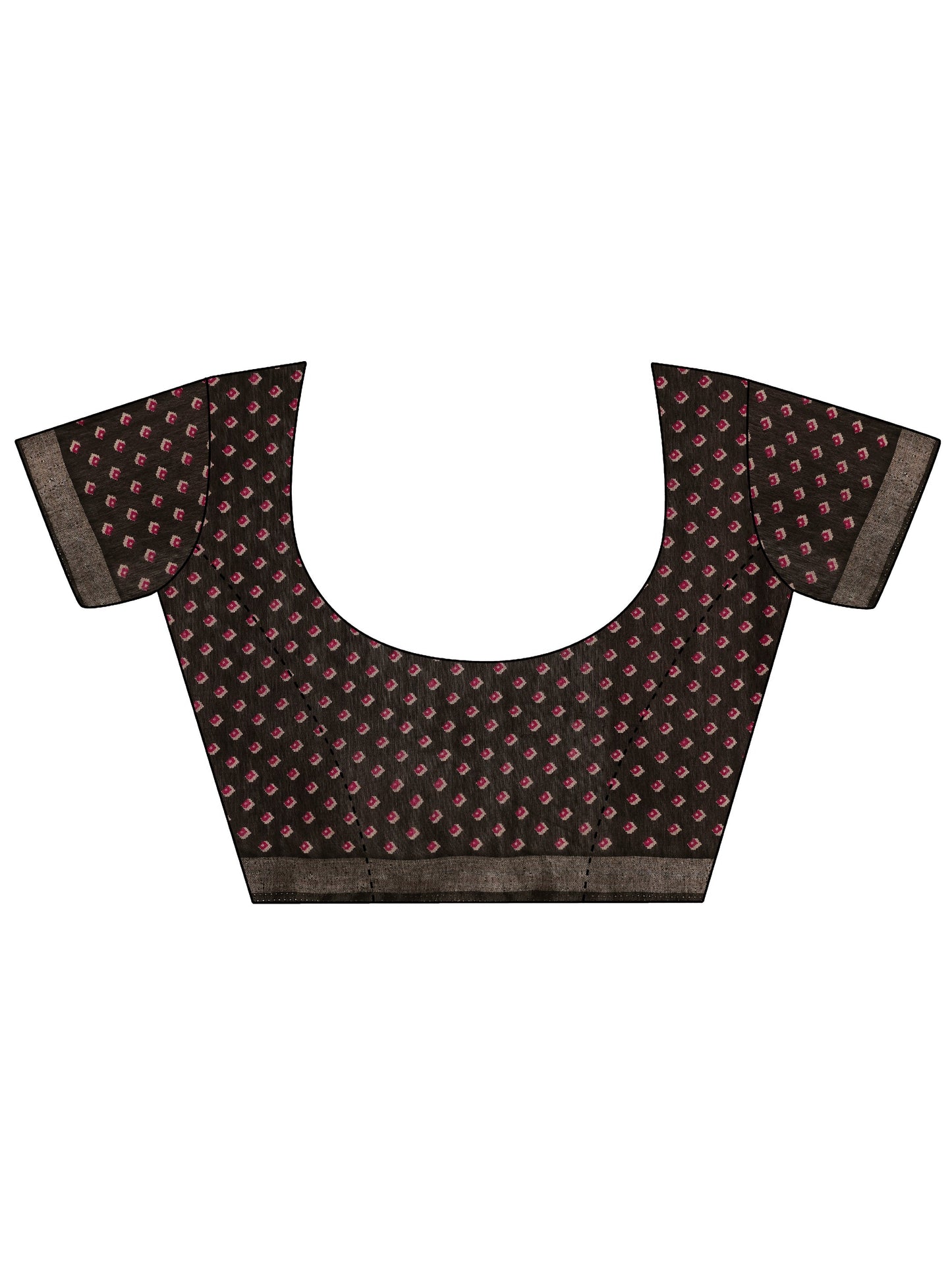 Maroon Solid Cotton Saree With Unstitched Blouse Piece