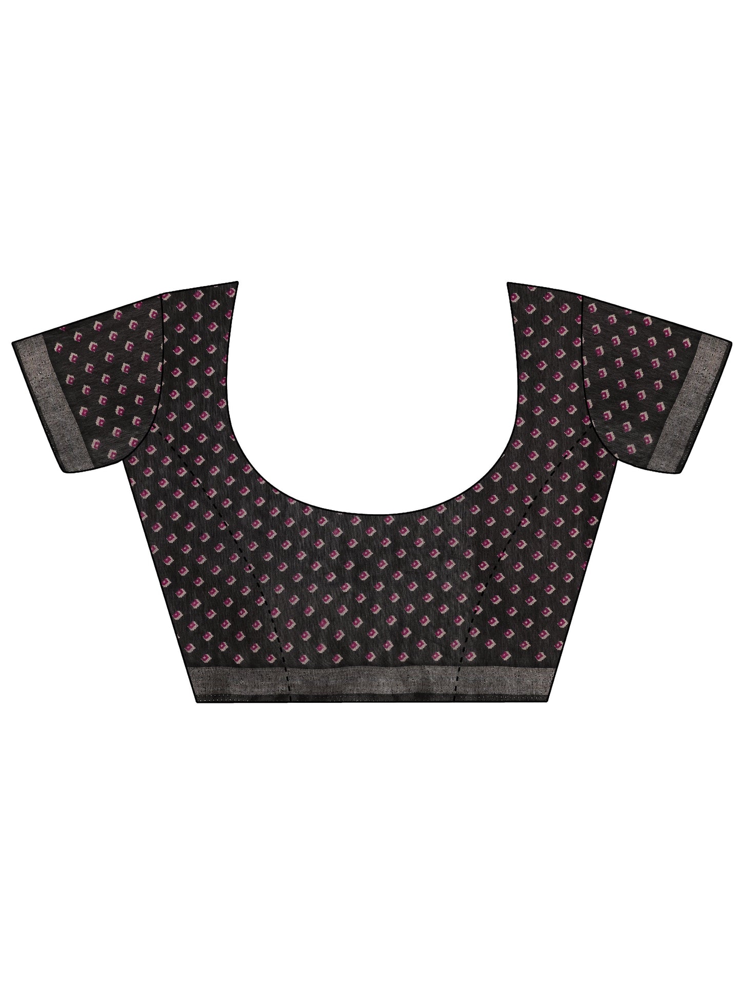 Purple Solid Cotton Saree With Unstitched Blouse Piece