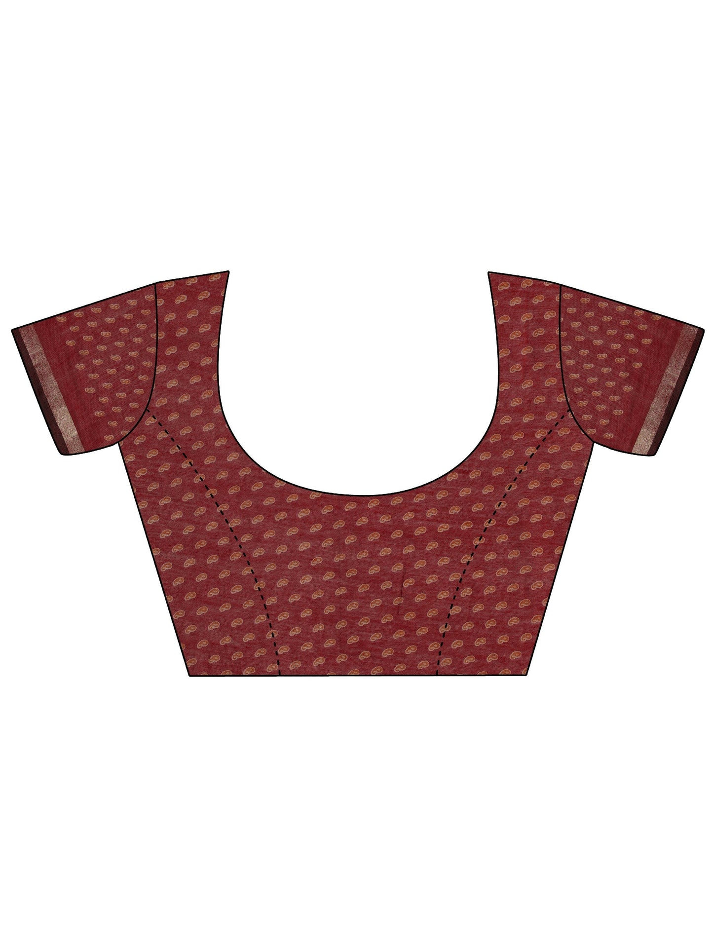 Mustard Printed Cotton Blend Saree With Unstitched Blouse Piece