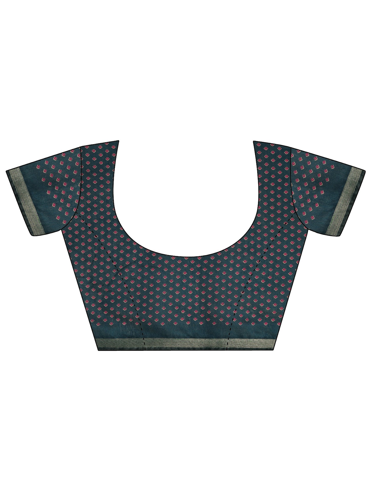 Beige Printed Cotton Saree With Unstitched Blouse Piece