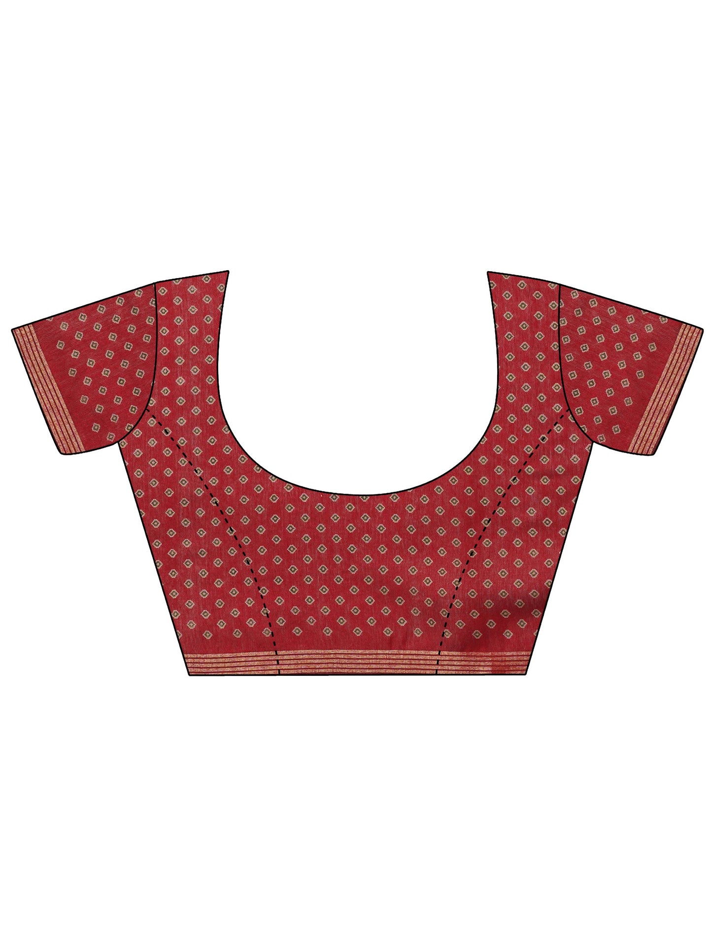 Olive Printed Cotton Blend Saree With Unstitched Blouse Piece