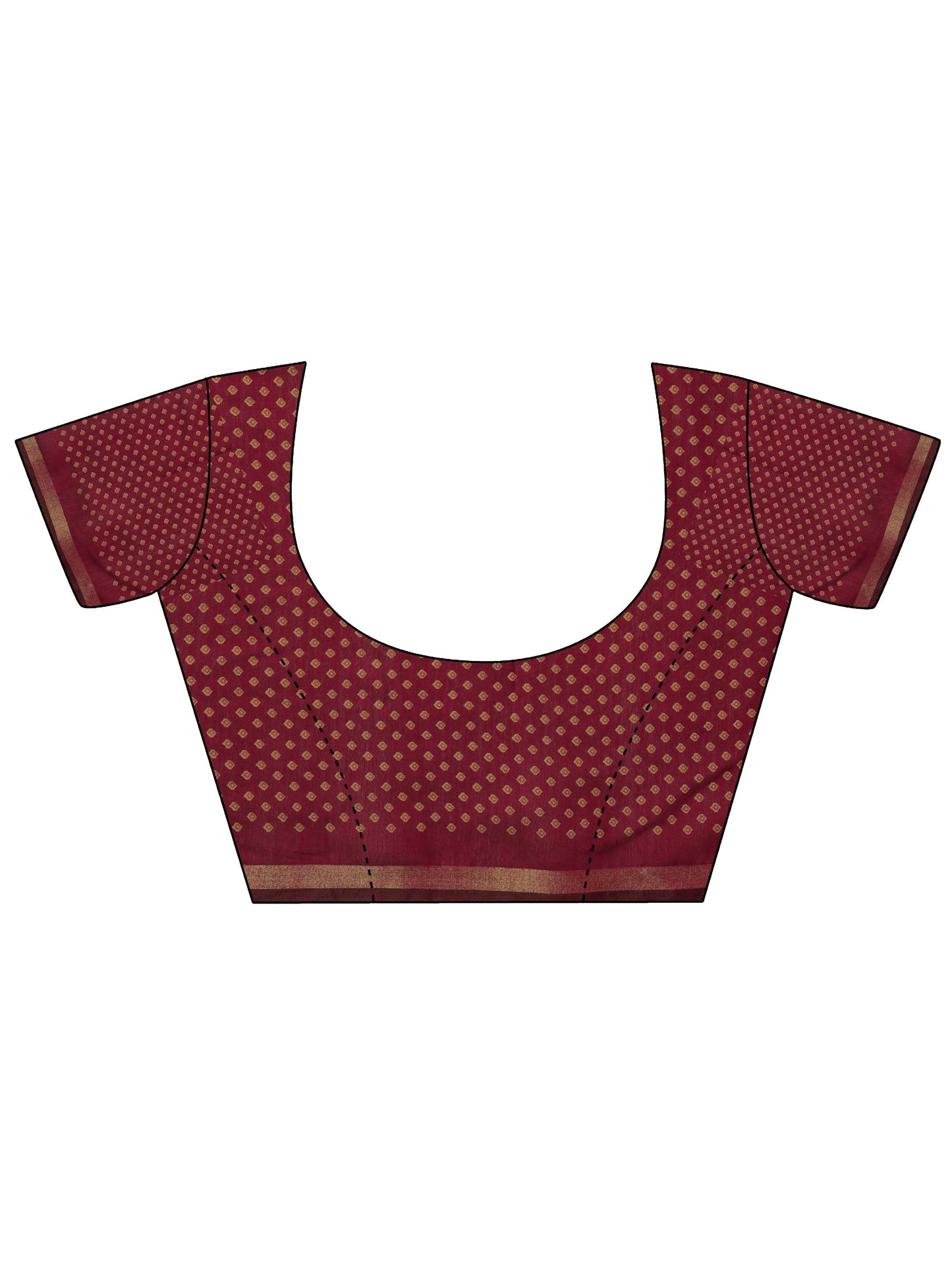 Mustard Printed Cotton Saree With Unstitched Blouse Piece