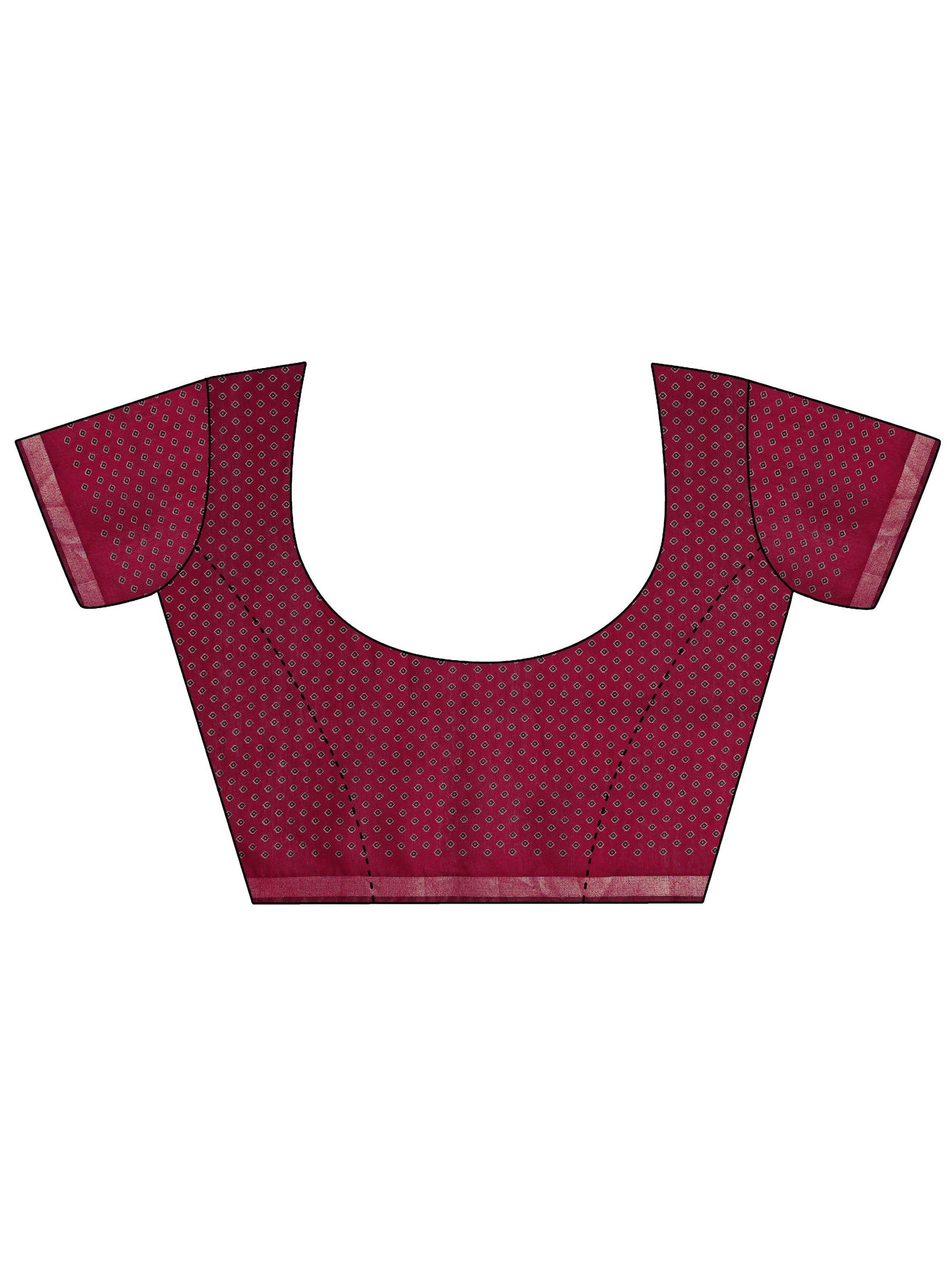 Black Printed Cotton Saree With Unstitched Blouse Piece