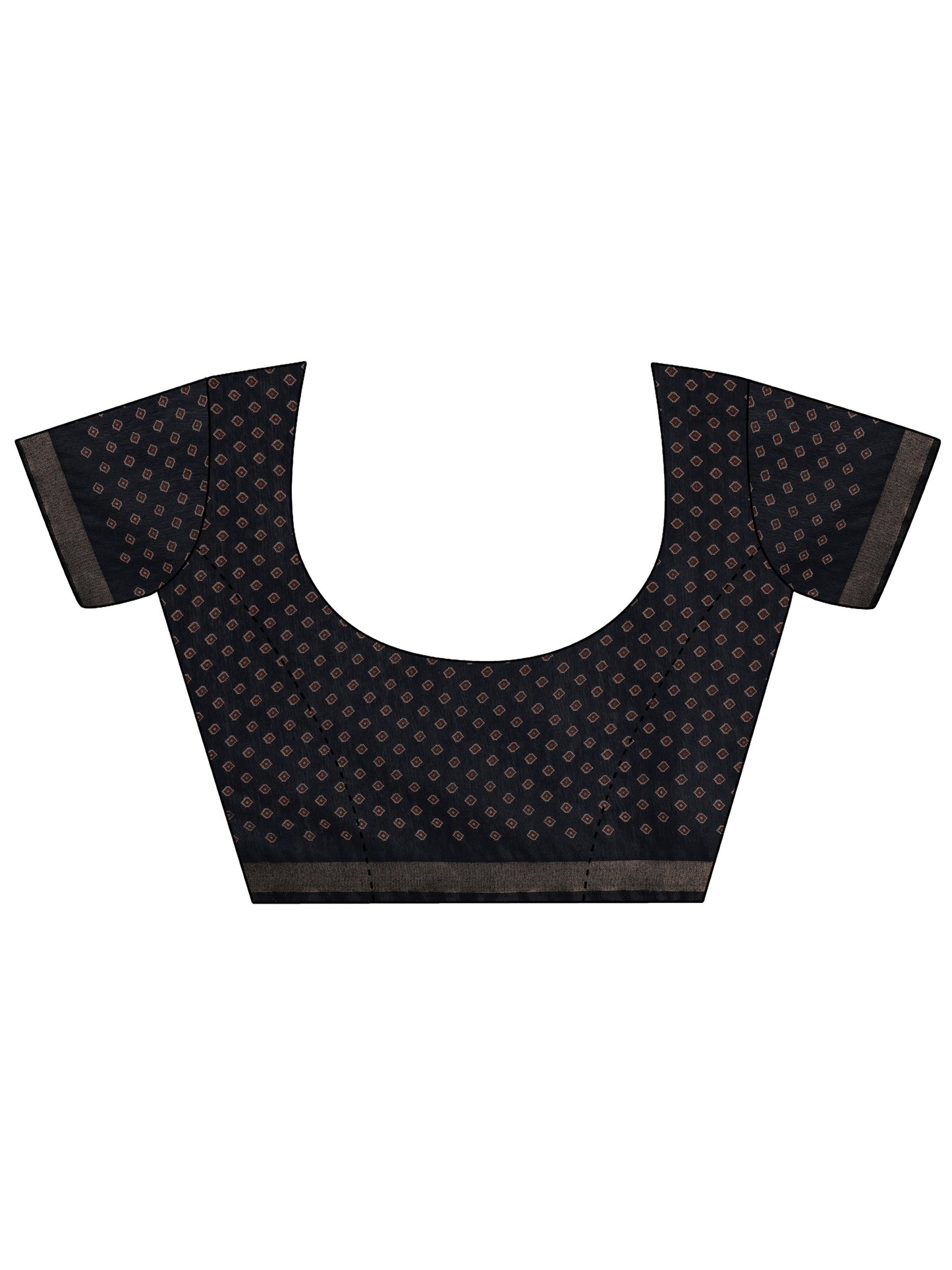 Blue Printed Crepe Saree With Unstitched Blouse Piece