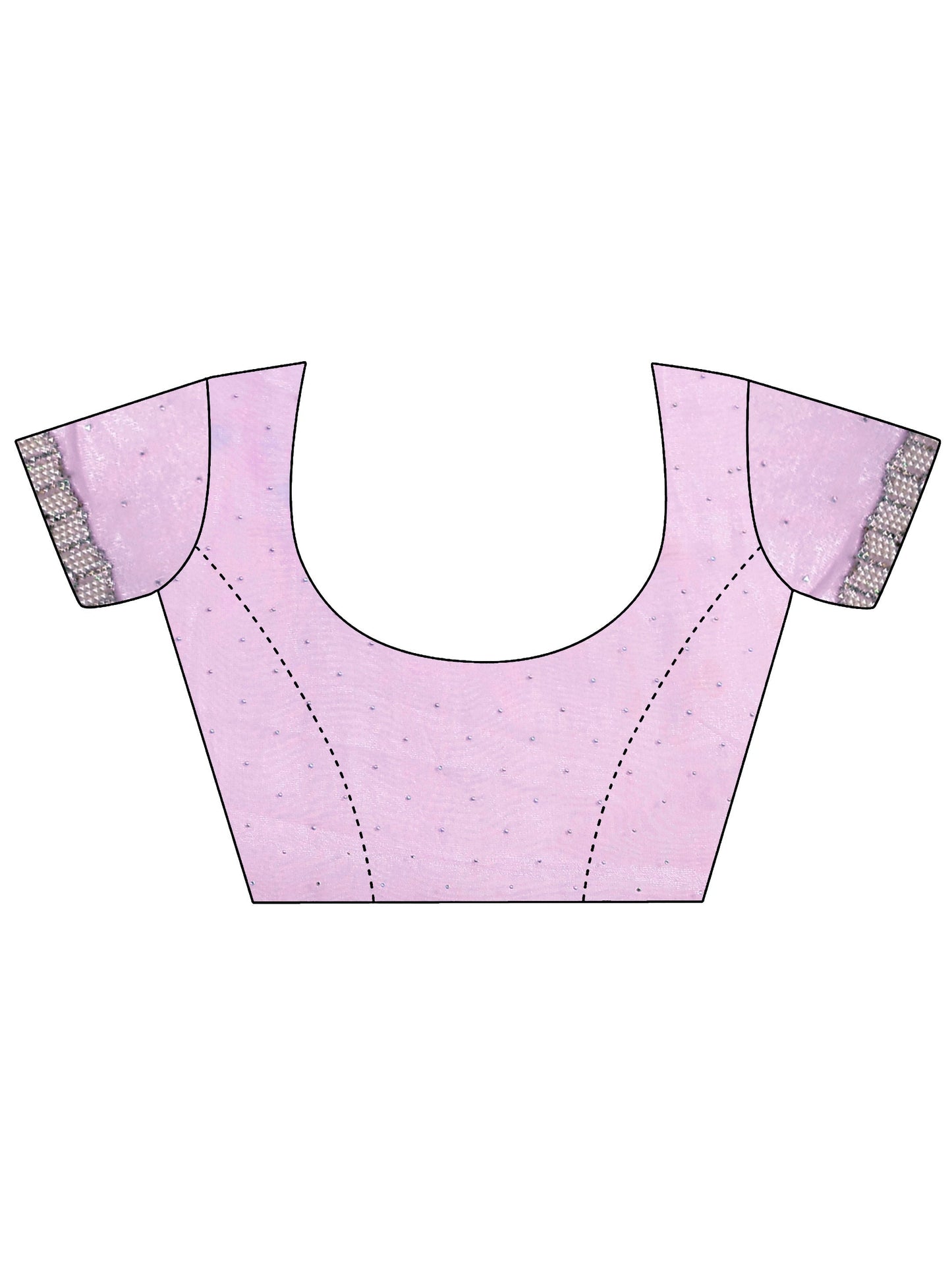 Lavender Embellished Organza Saree With Unstitched Blouse Piece