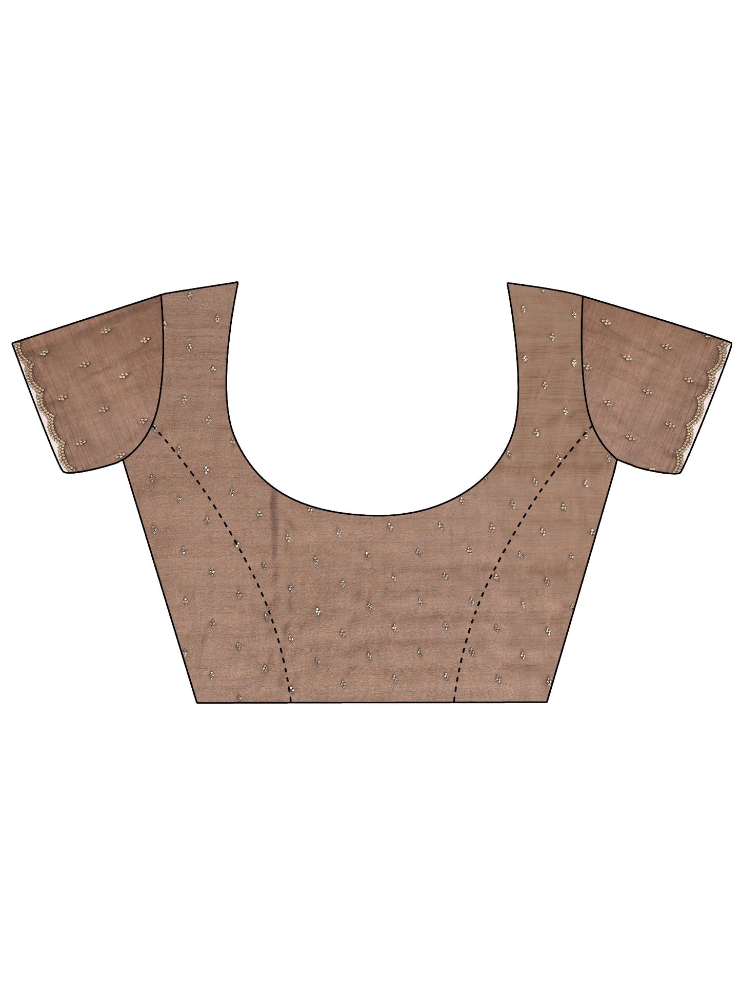 Brown Printed Jimmy Choo Satin Saree With Unstitched Blouse Piece