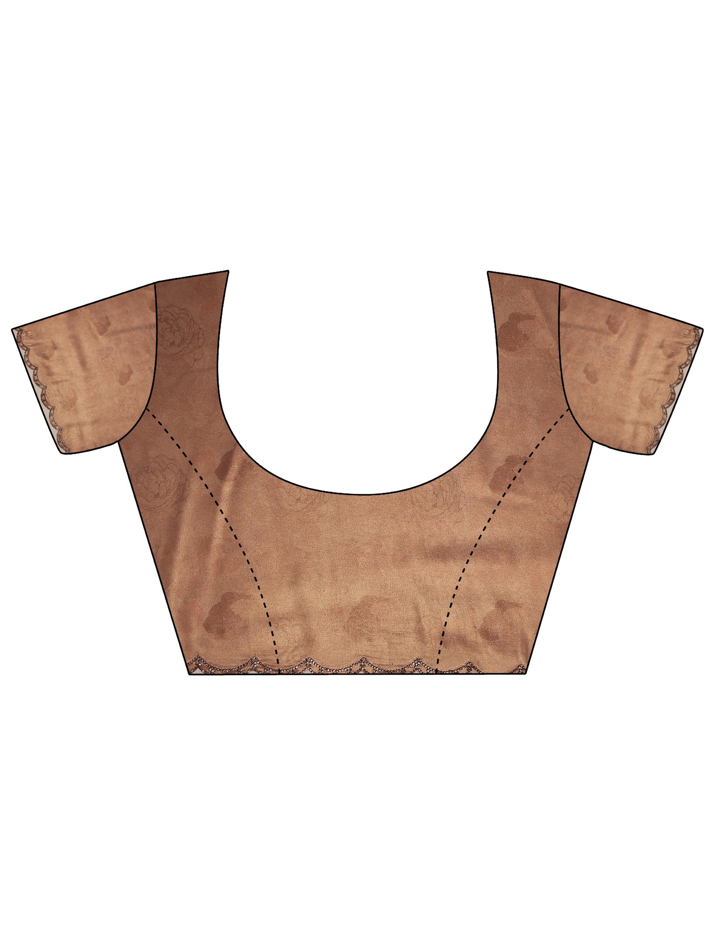 Mauve Printed Satin Saree With Unstitched Blouse Piece