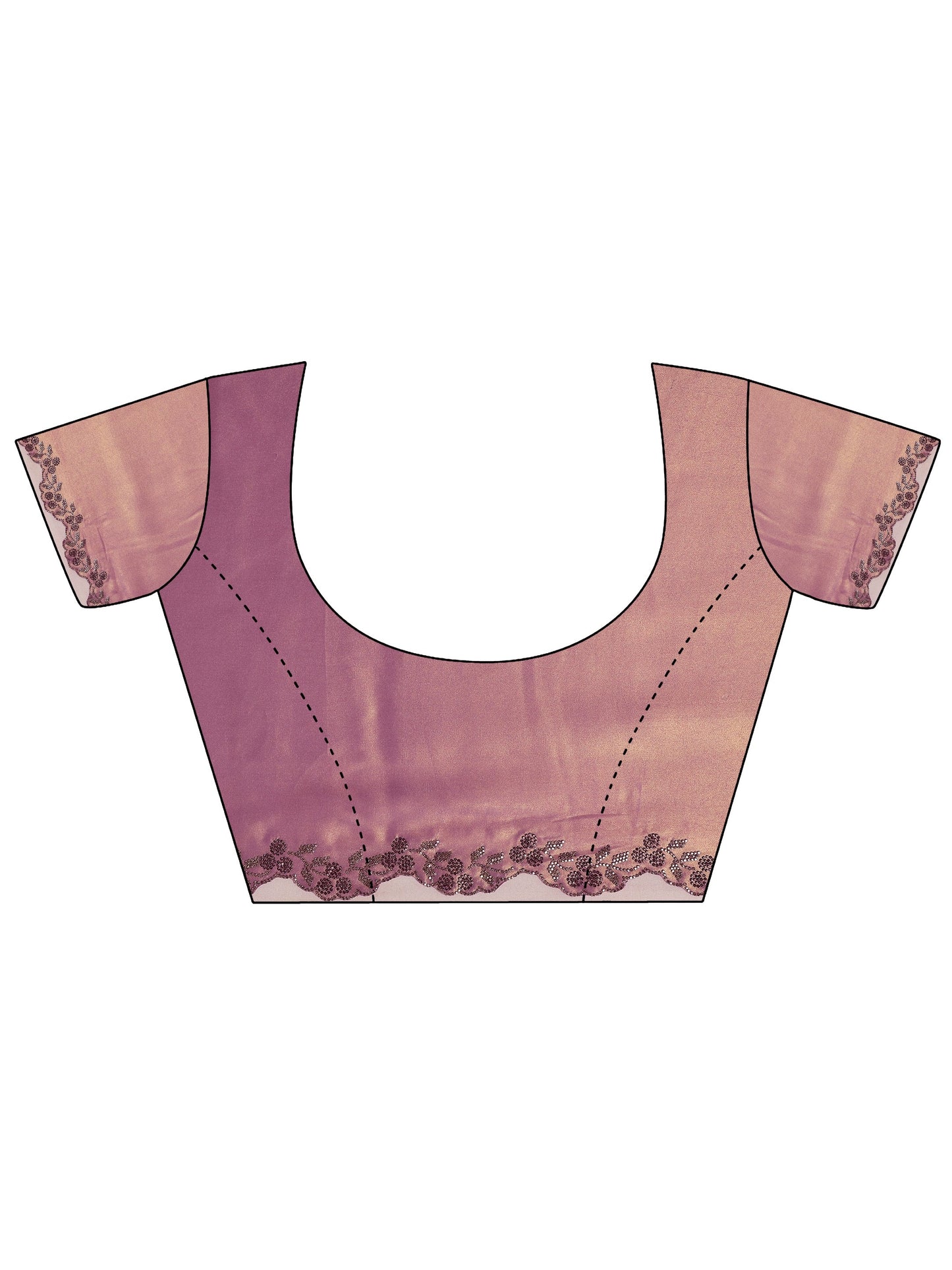 Lavender Solid Jimmy Choo Satin Saree With Unstitched Blouse Piece