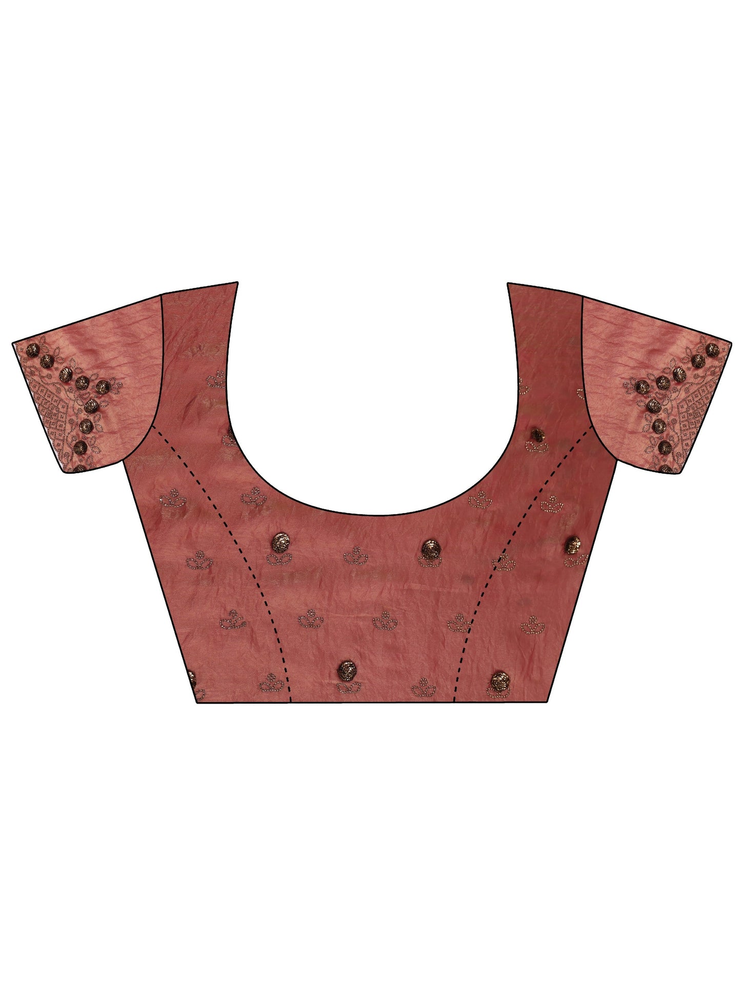 Pink Solid Satin Saree With Unstitched Blouse Piece