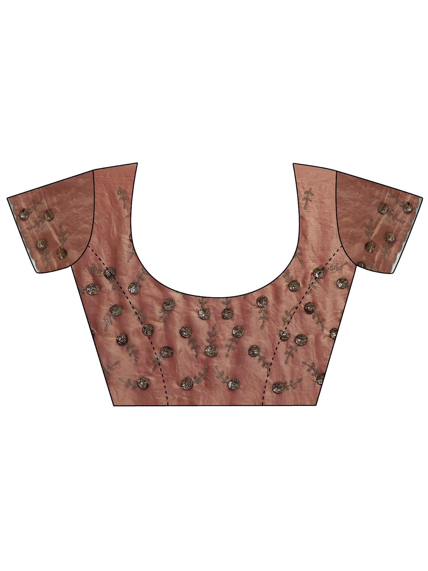 Copper Solid Satin Saree With Unstitched Blouse Piece