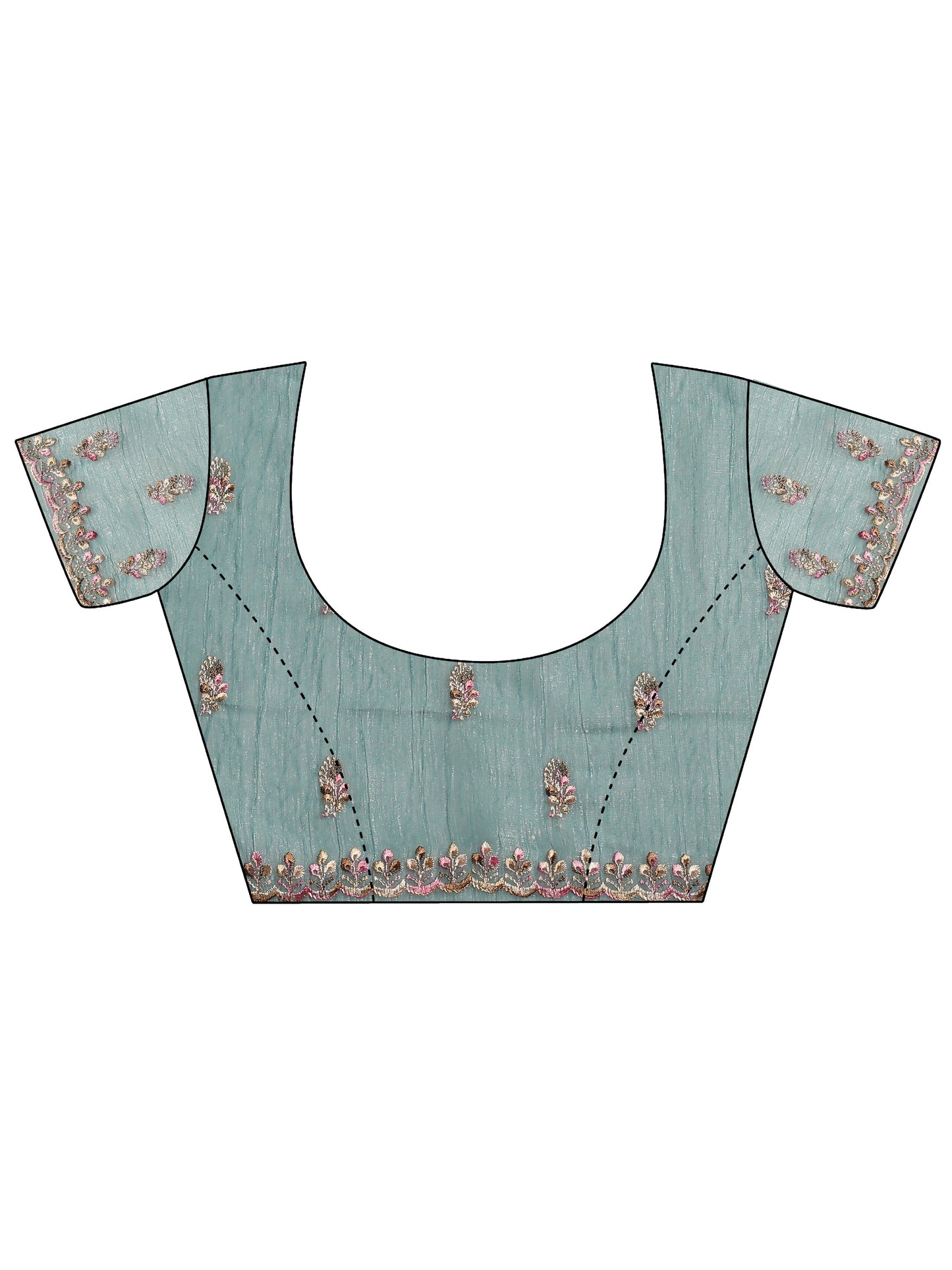 Lavender Embroidered Silk blend Saree With Unstitched Blouse Piece