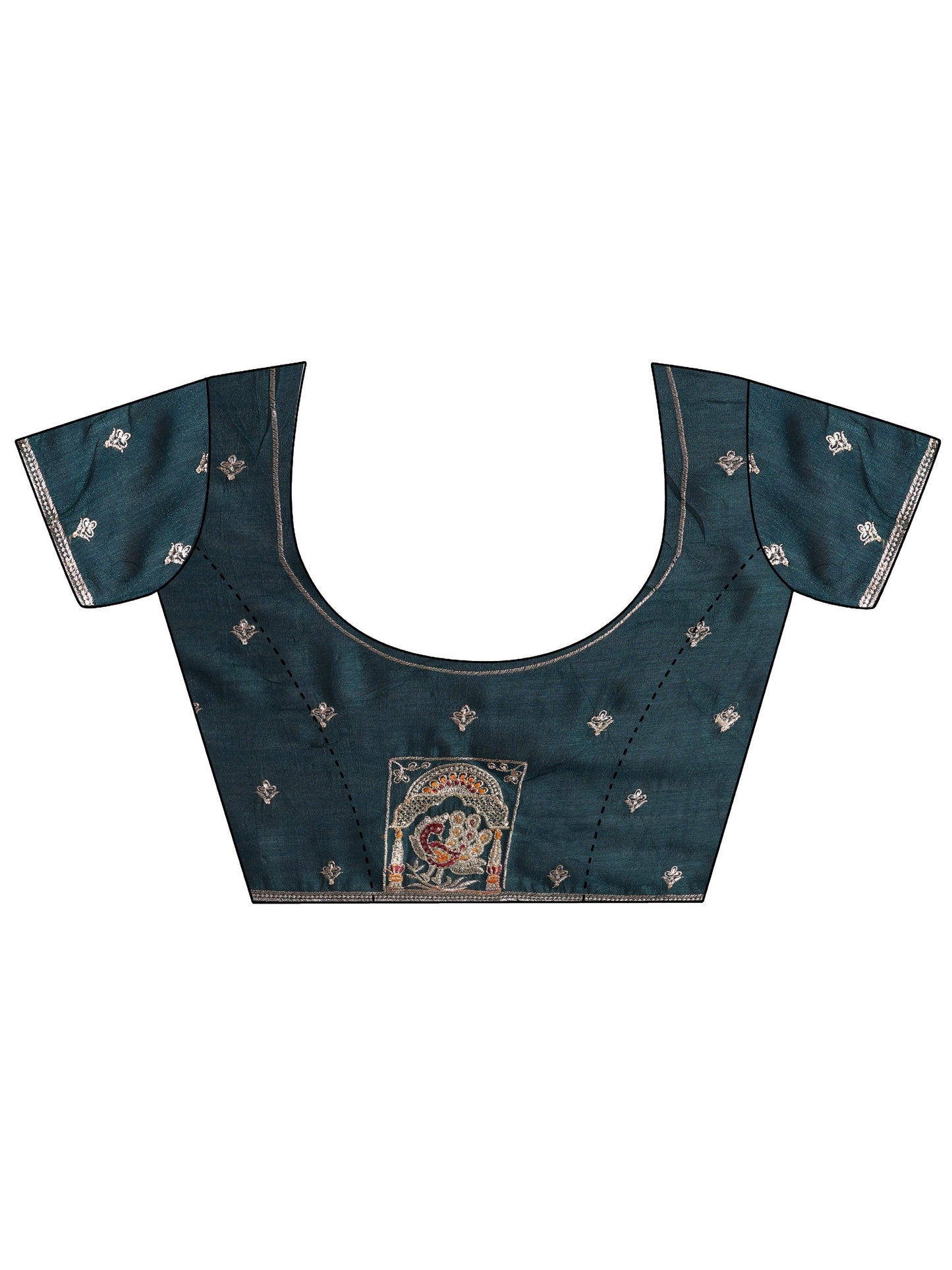 Maroon Printed Silk blend Saree With Unstitched Blouse Piece