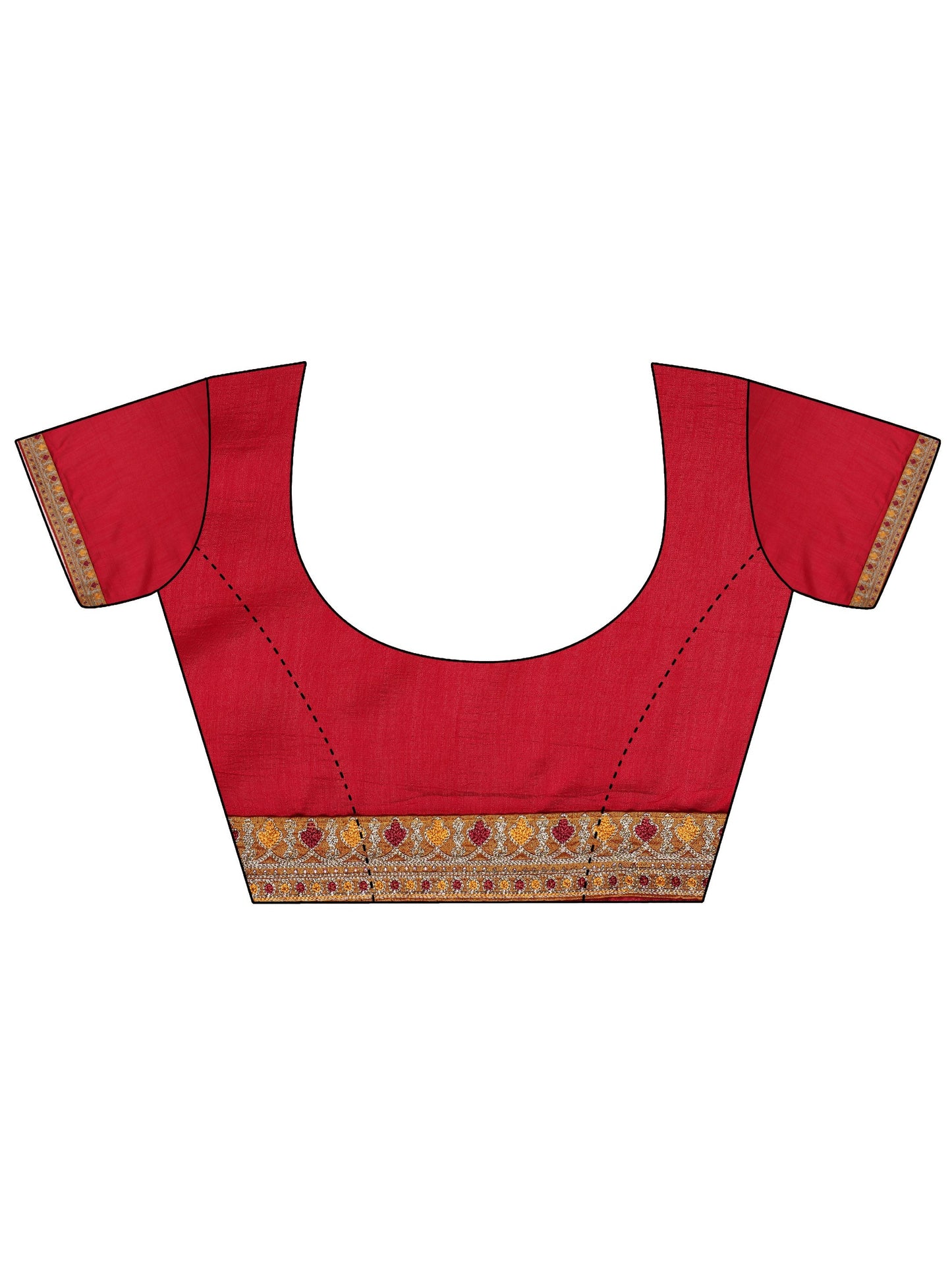 Mustard Printed Silk blend Saree With Unstitched Blouse Piece