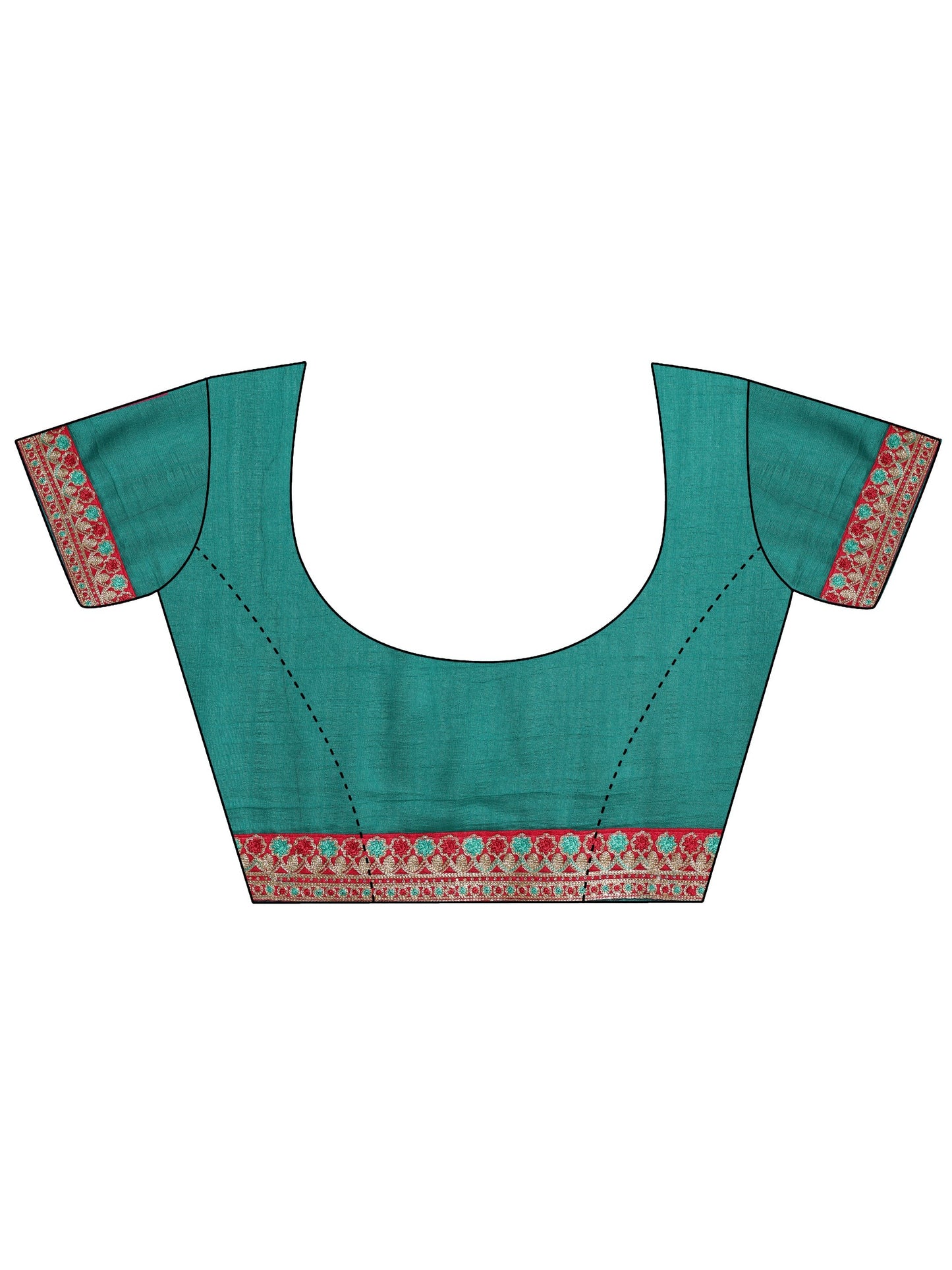 Magenta Printed Silk blend Saree With Unstitched Blouse Piece