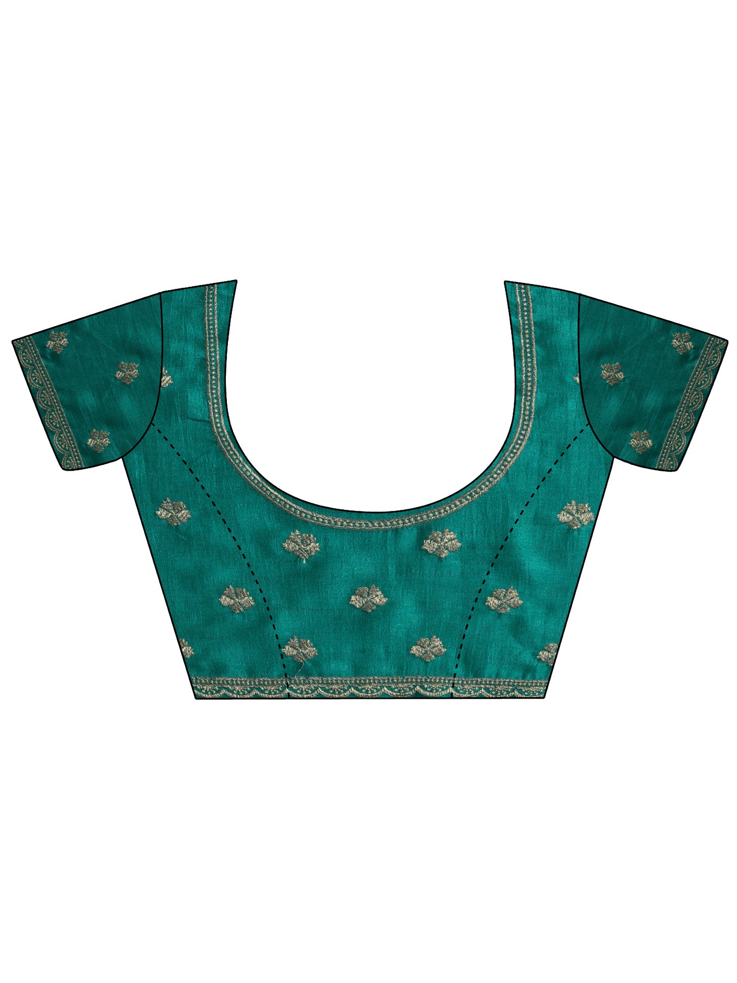 Green Embellished Silk blend Saree With Unstitched Blouse Piece