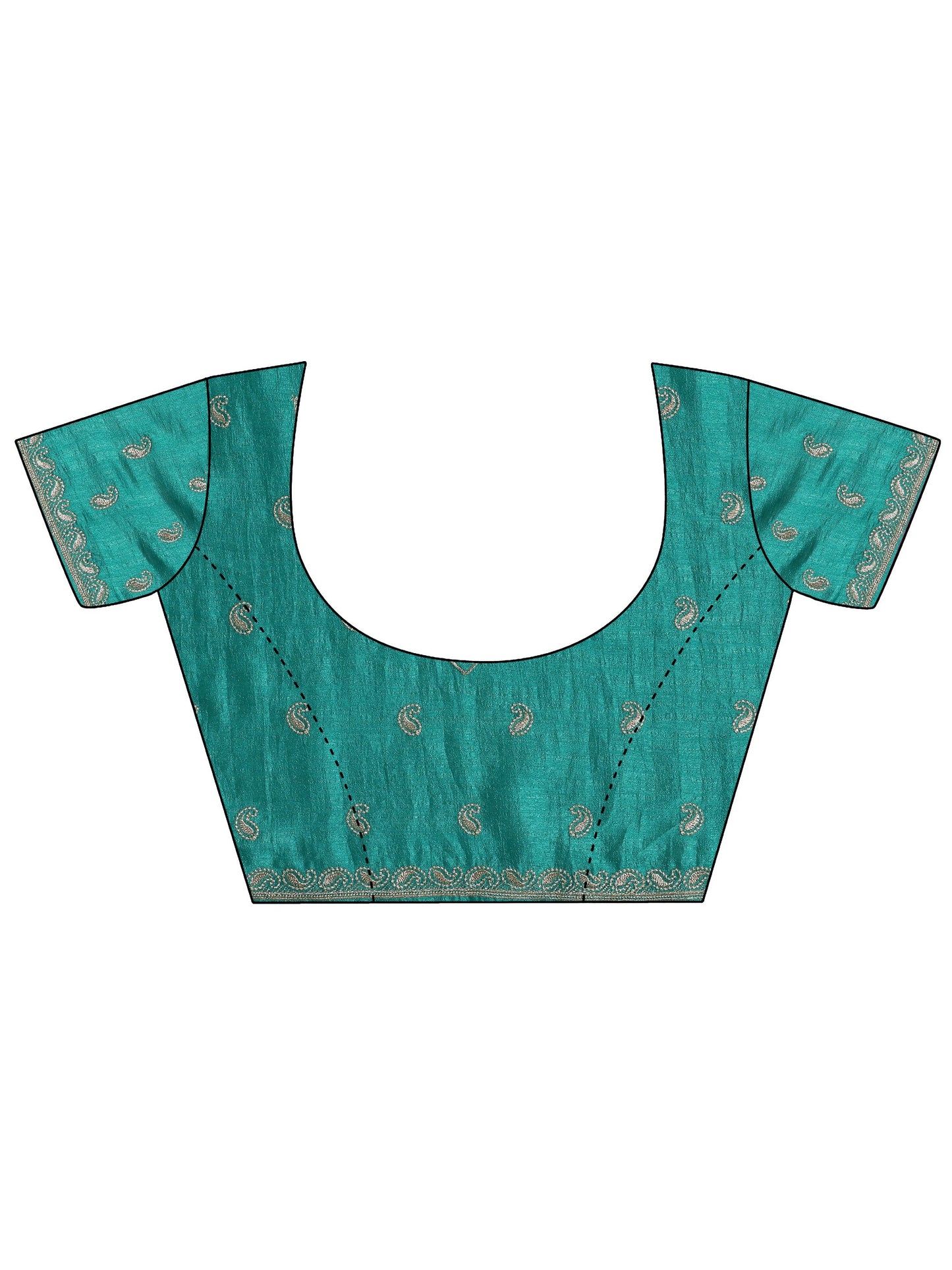 Green Embellished Silk blend Saree With Unstitched Blouse Piece