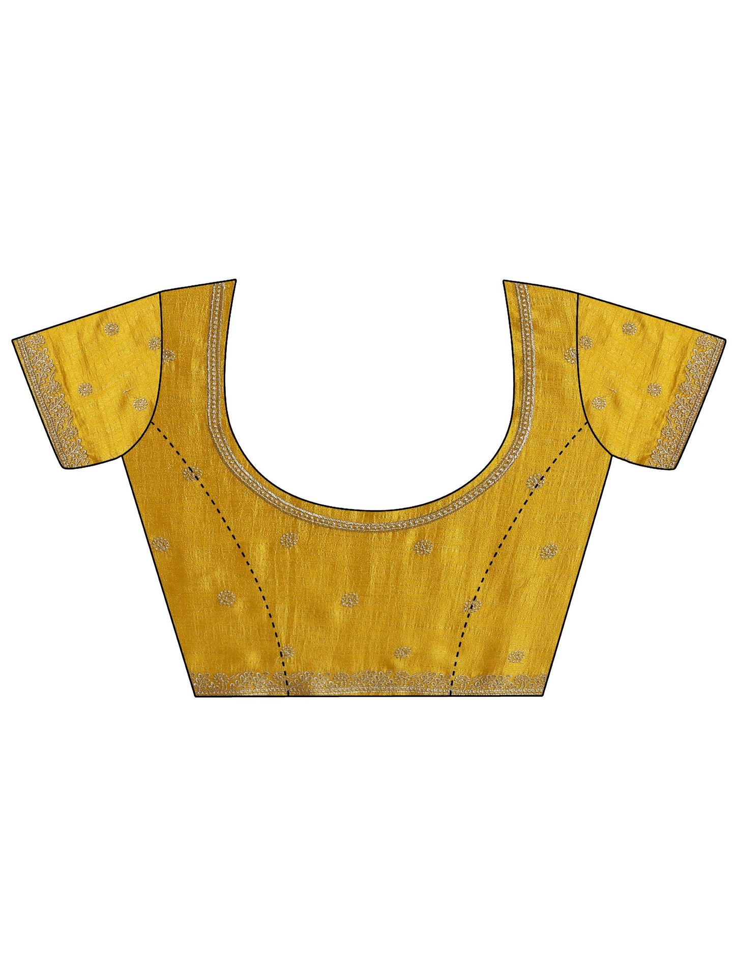 Yellow Embellished Silk blend Saree With Unstitched Blouse Piece