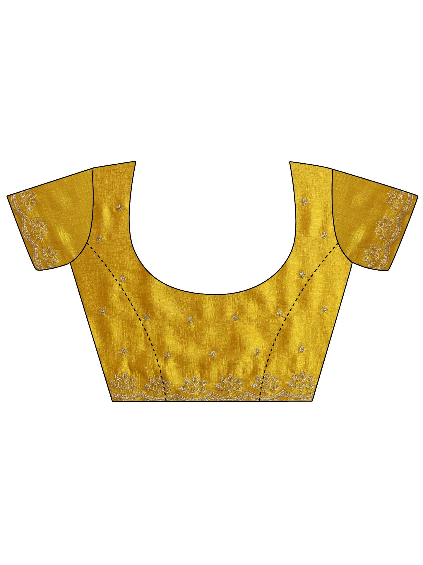 Mustard Embroidered Silk blend Saree With Unstitched Blouse Piece