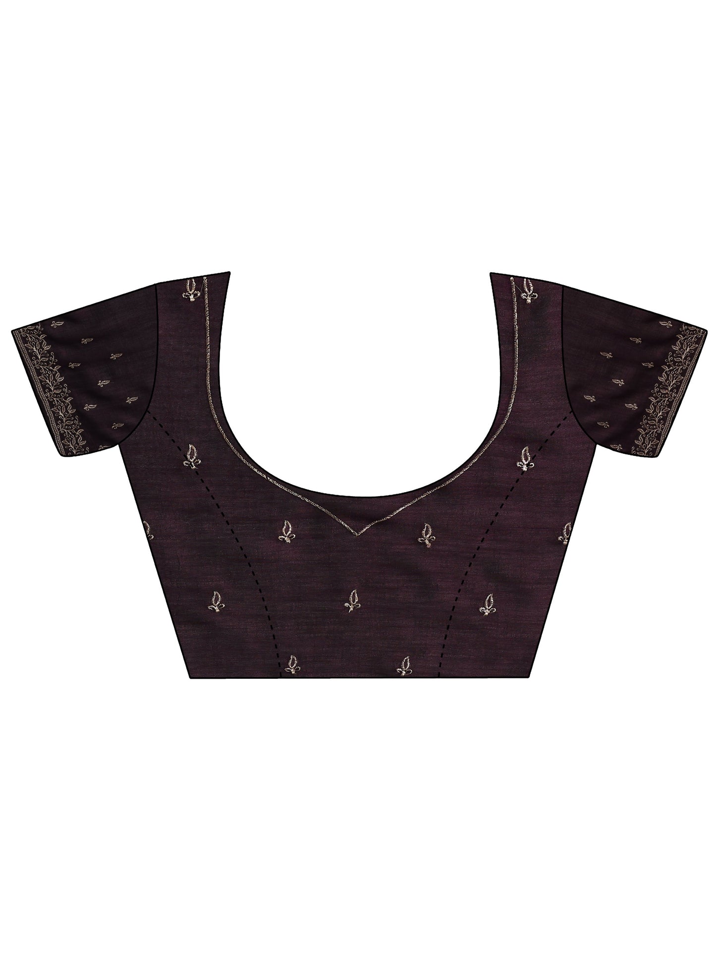 Purple Embroidered Silk blend Saree With Unstitched Blouse Piece