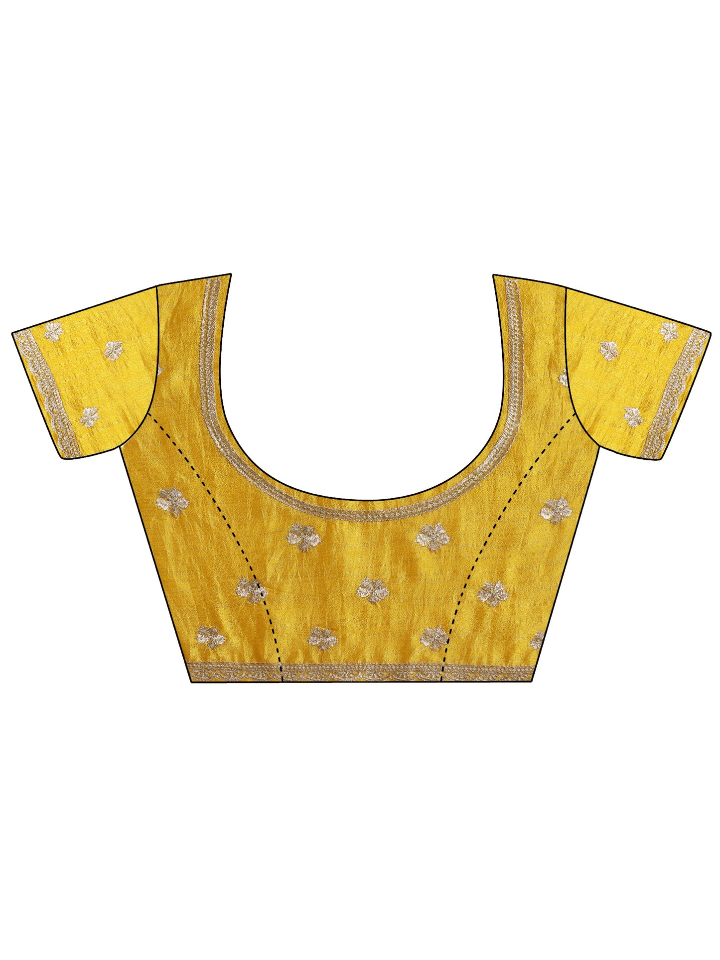 Mustard Embellished Silk Saree With Unstitched Blouse Piece