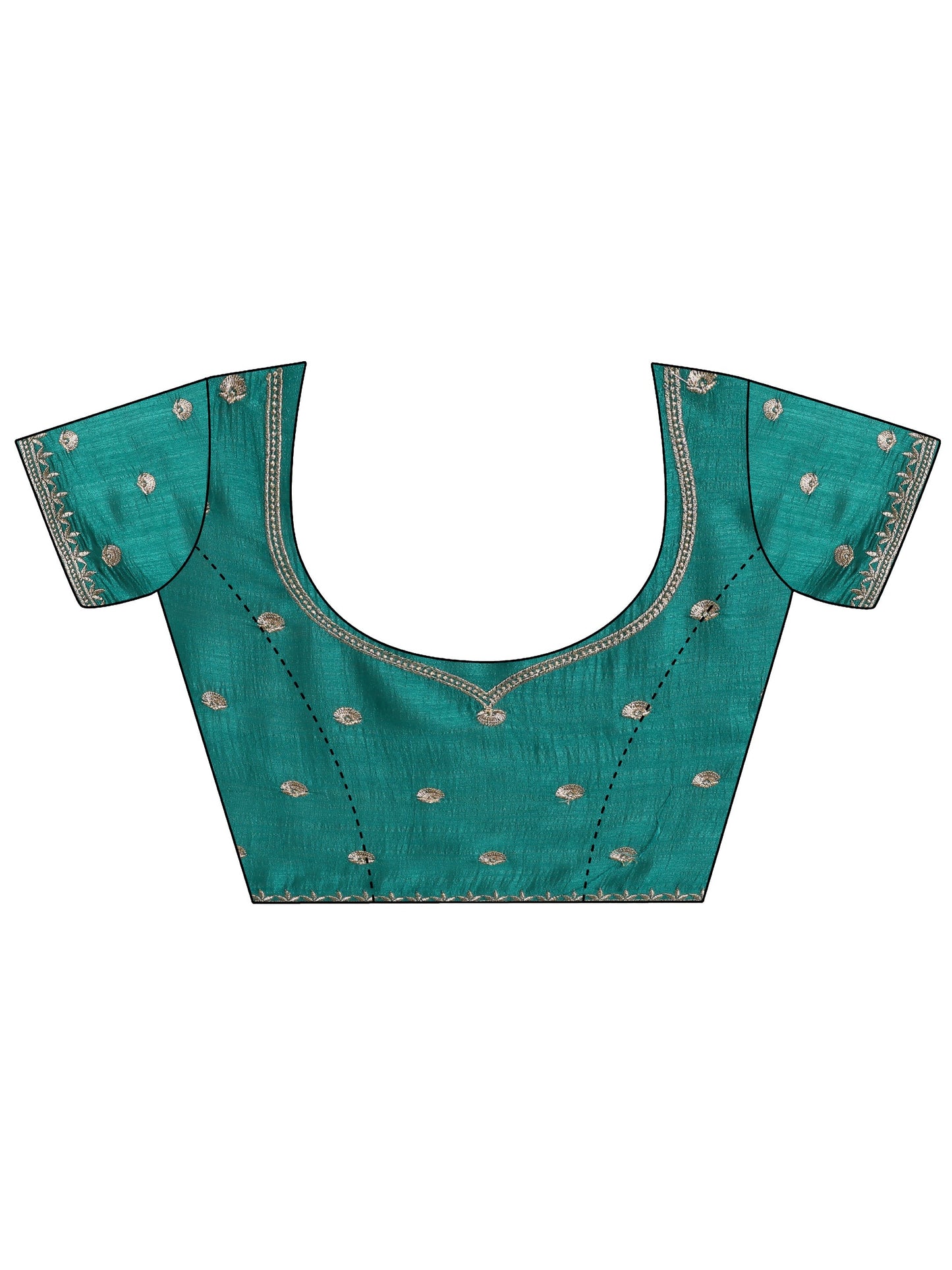 Green Embellished Silk blend Saree With Unstitched Blouse Piece