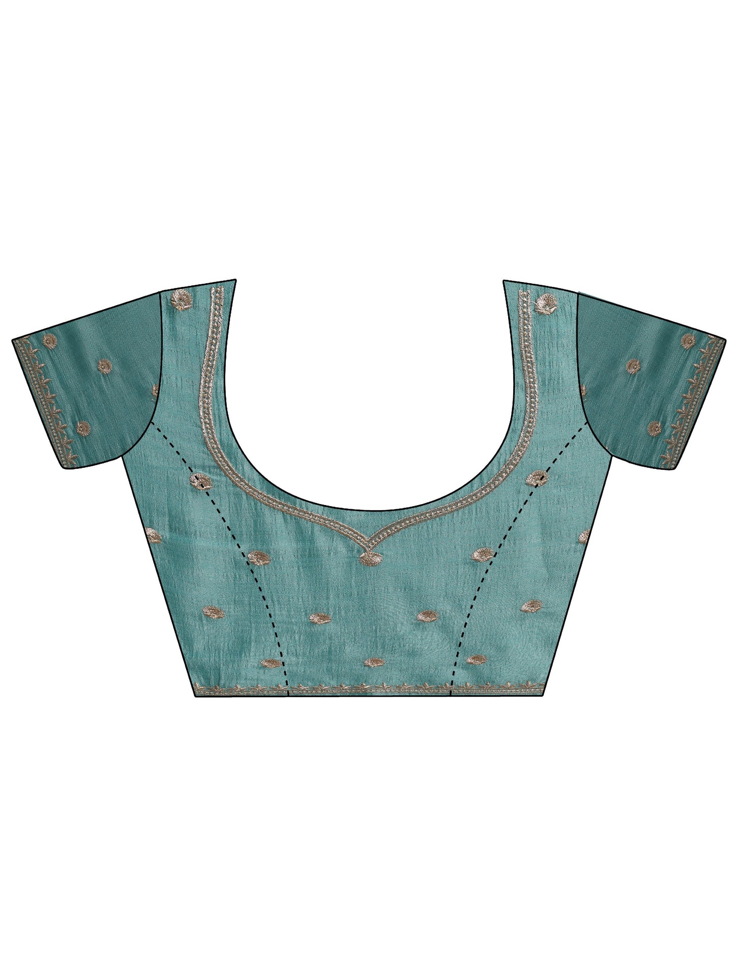 Blue Embellished Silk blend Saree With Unstitched Blouse Piece