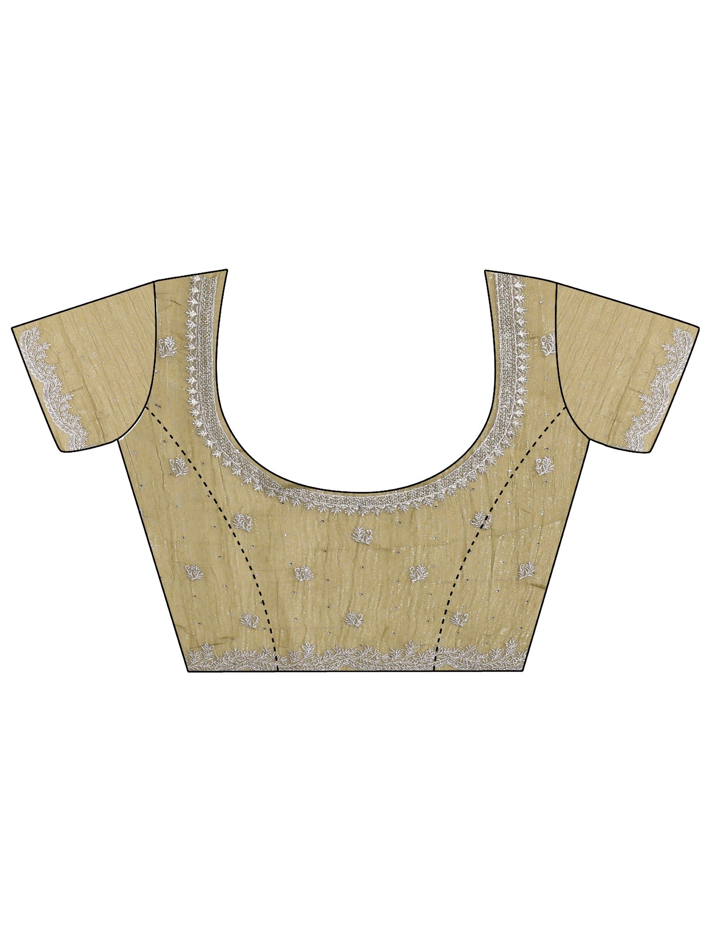 Olive Embellished Silk blend Saree With Unstitched Blouse Piece