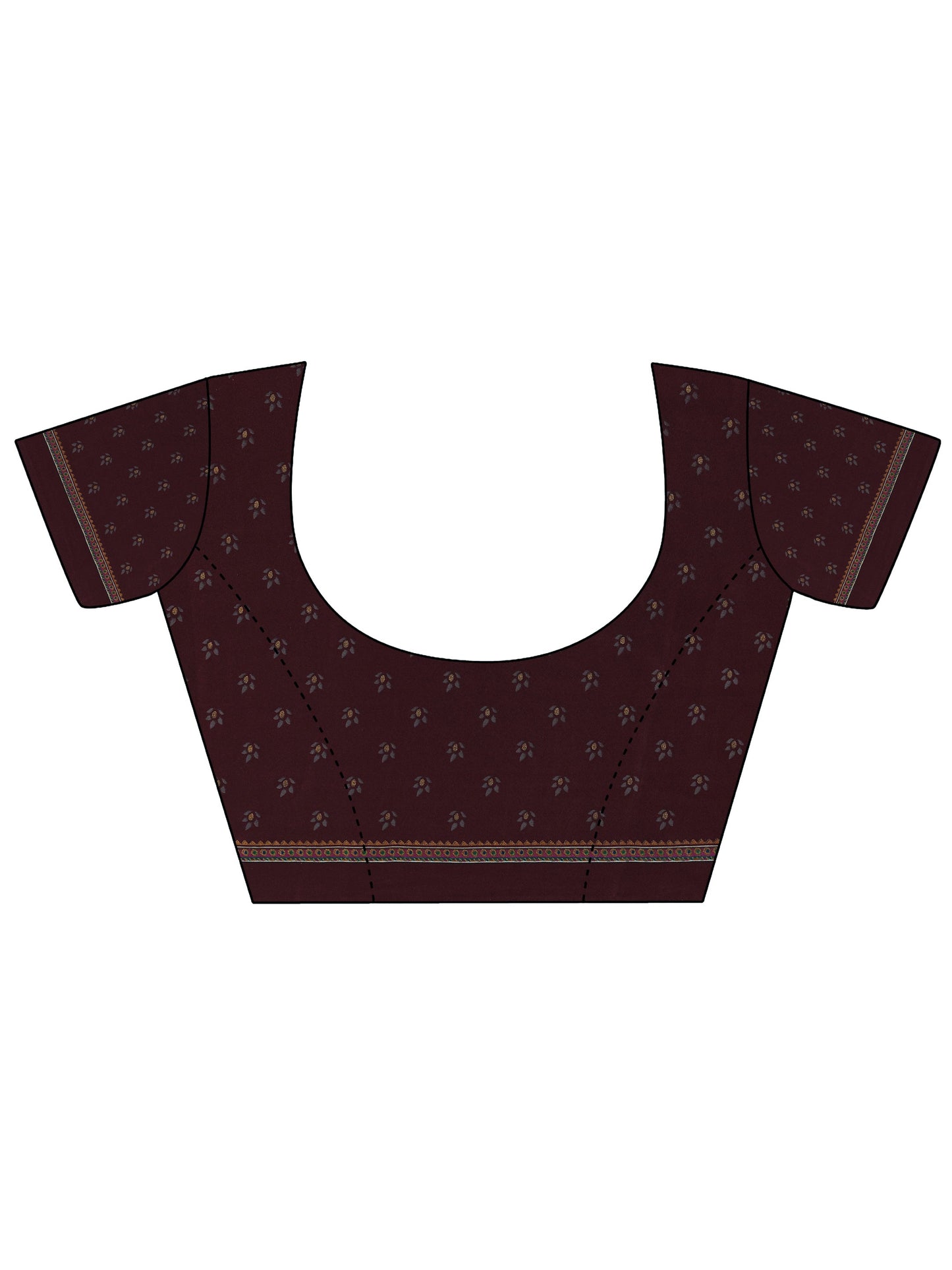 Magenta Printed Crepe Saree With Unstitched Blouse Piece