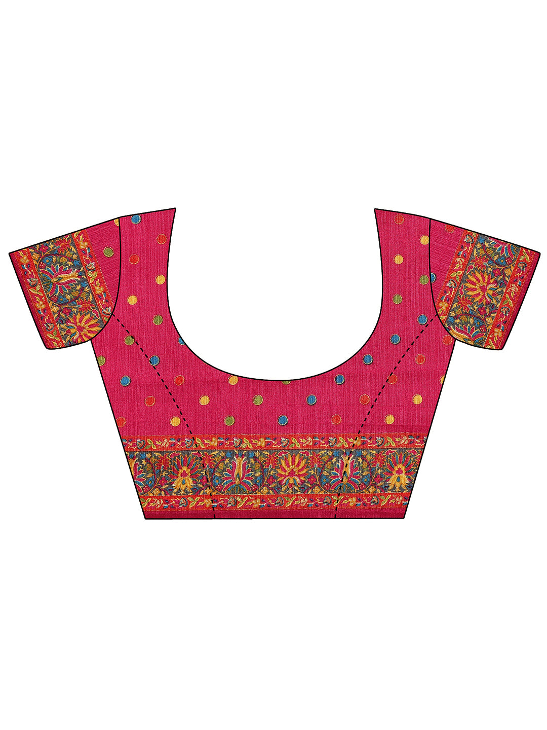 Mustard Printed Silk Blend Saree With Unstitched Blouse Piece