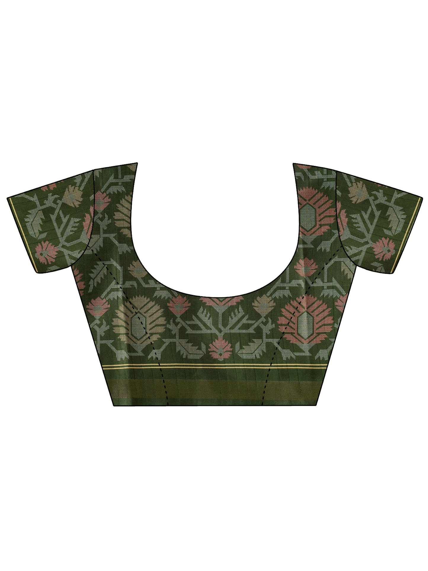 Yellow Printed Silk Saree With Unstitched Blouse Piece