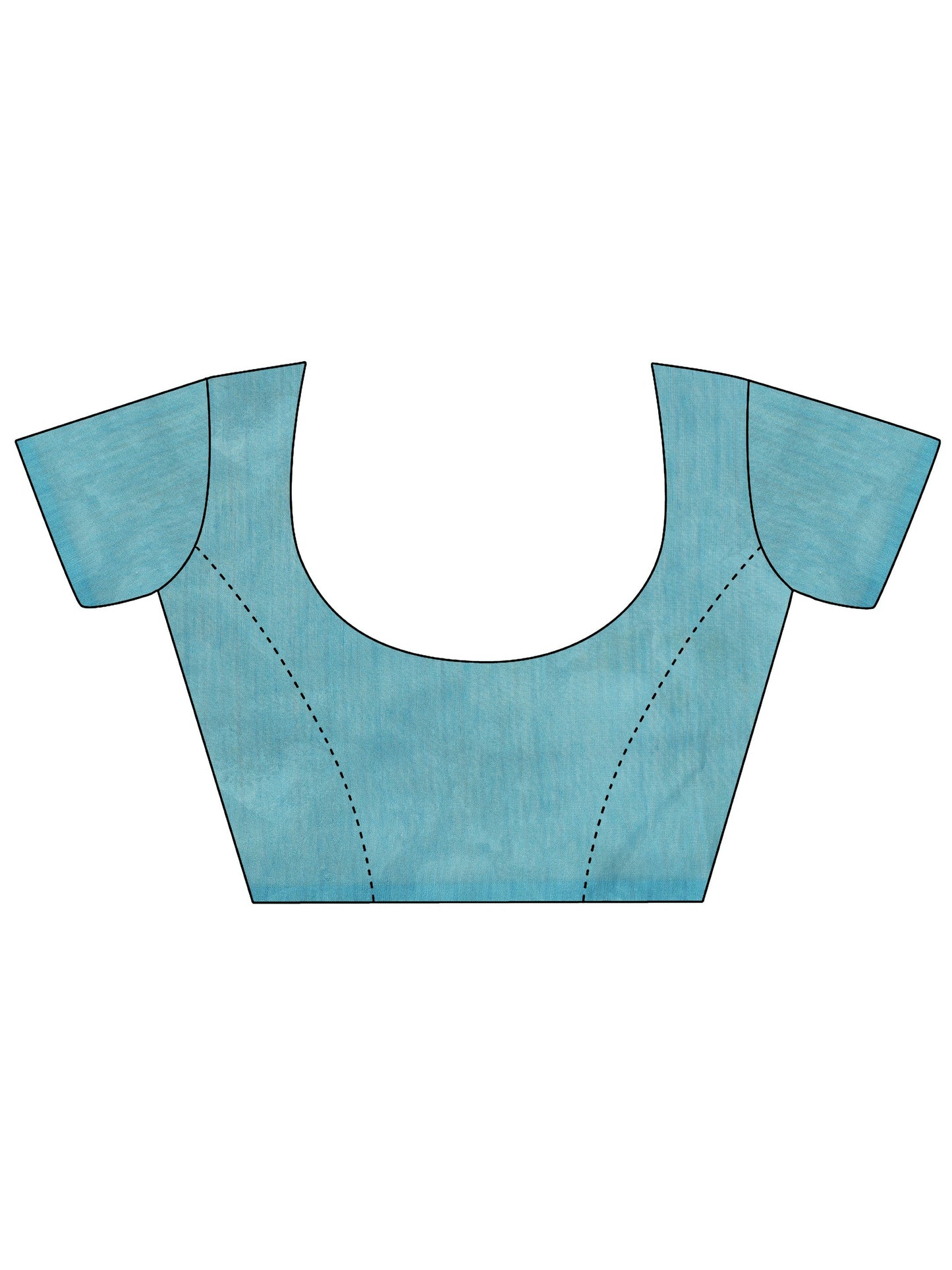 Blue Printed Silk Saree With Unstitched Blouse Piece