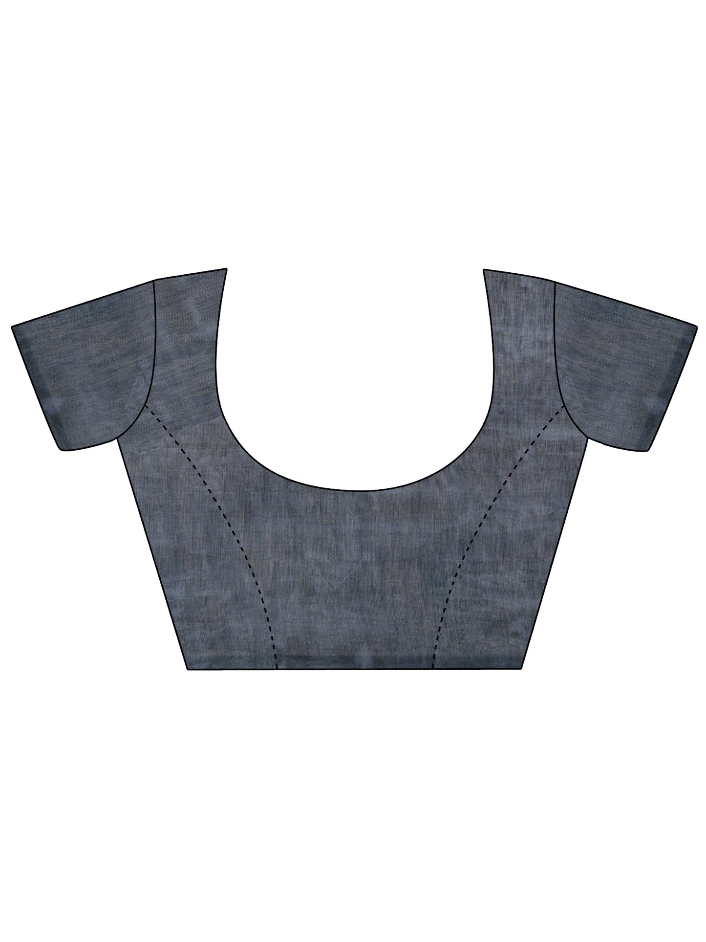 Blue Printed Silk Saree With Unstitched Blouse Piece