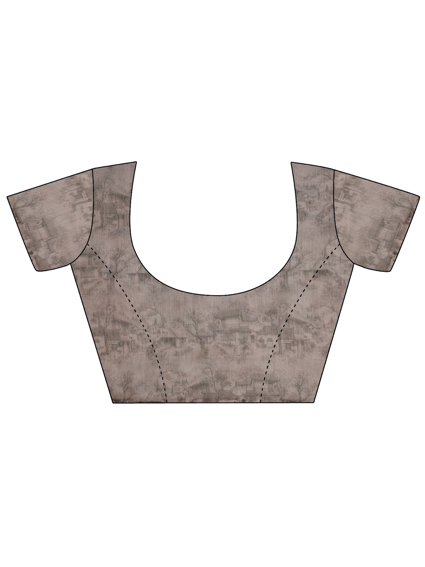 Mauve Printed Silk Saree With Unstitched Blouse Piece