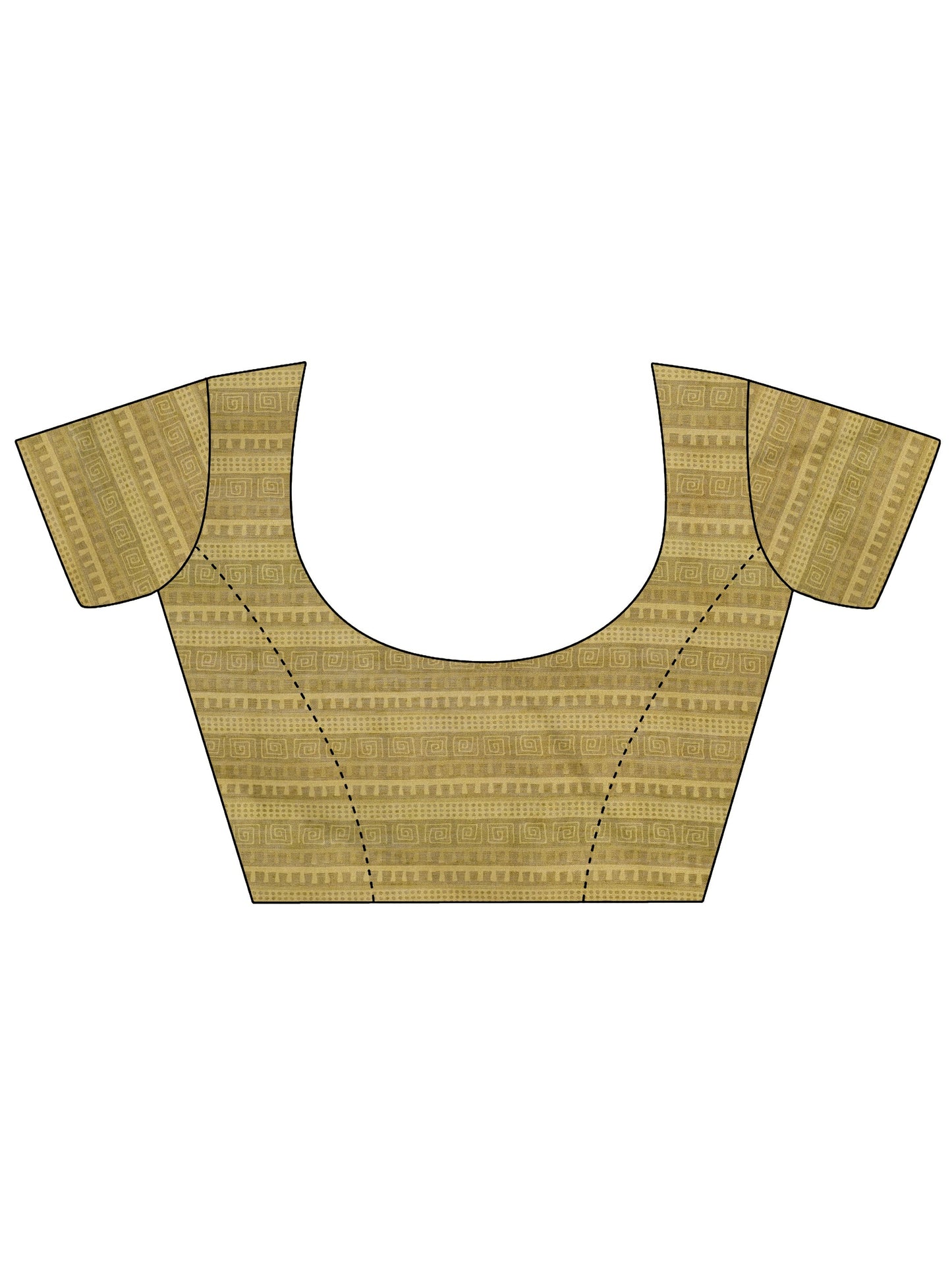 Olive Printed Silk Saree With Unstitched Blouse Piece