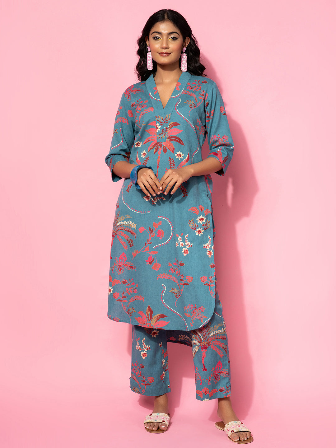 Blue Printed Cotton Co-Ord Sets