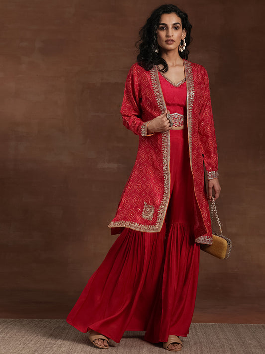 Pink Embroidered Silk Blend Co-Ords