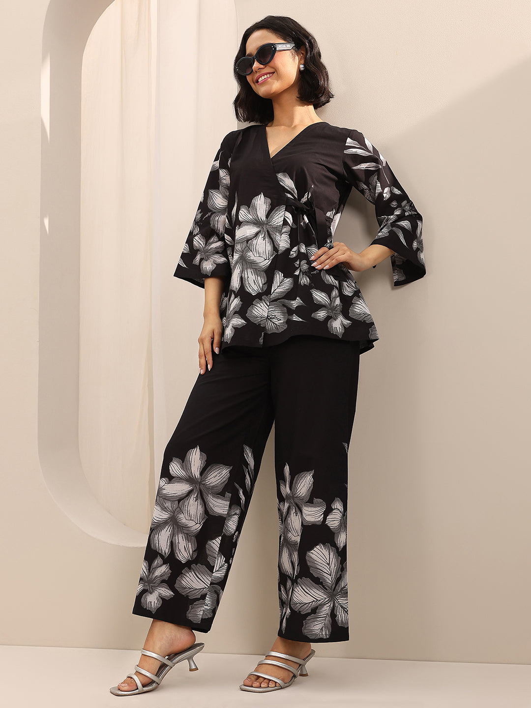 Black Printed Cotton Co-Ord Sets