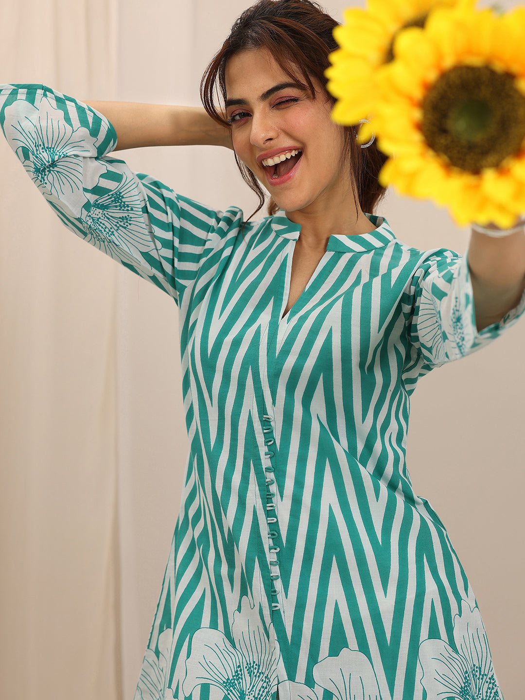 Blue Printed Cotton Co-Ord Sets