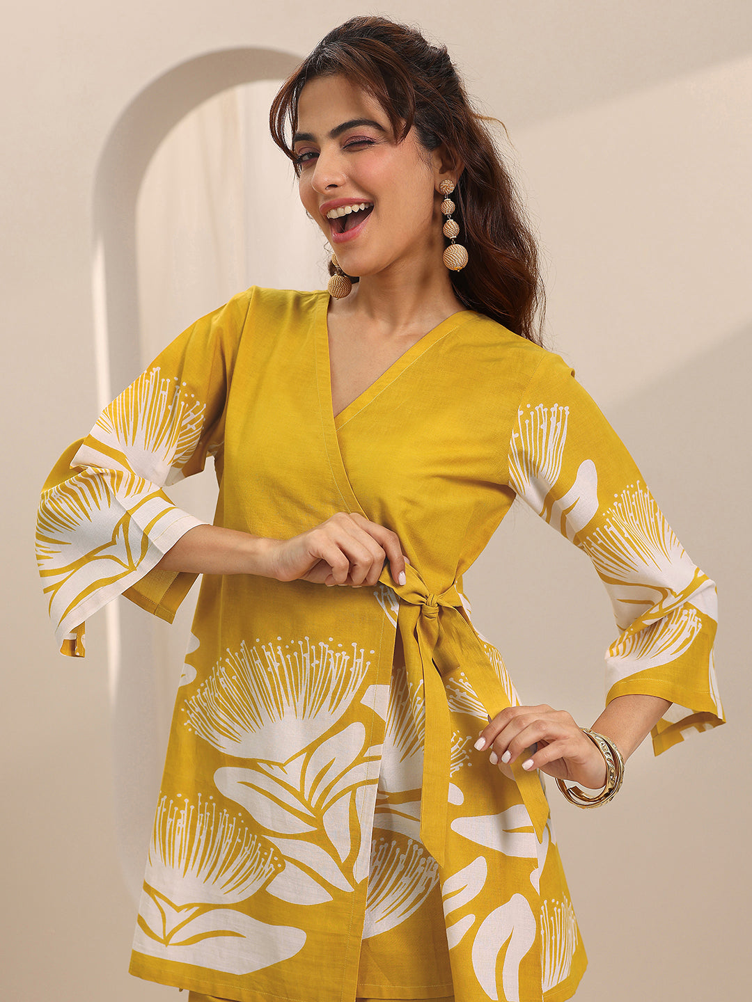Yellow Printed Cotton Co-Ord Sets