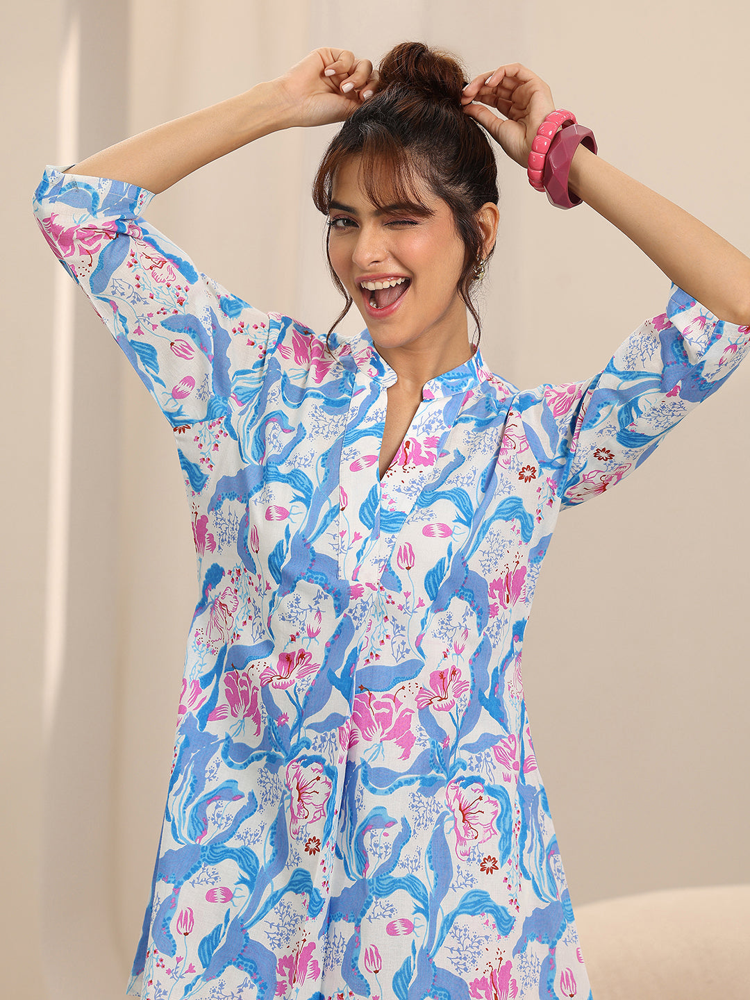 Off white Printed Cotton Night Suits