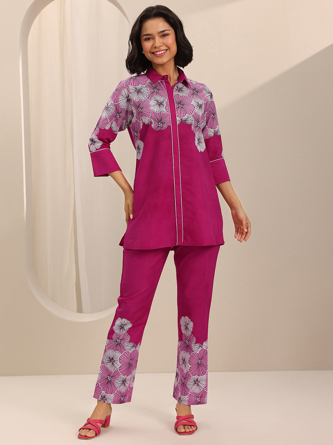 Pink Printed Cotton Co-Ord Sets