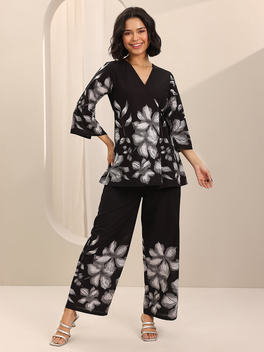 Black Printed Cotton Co-Ord Sets