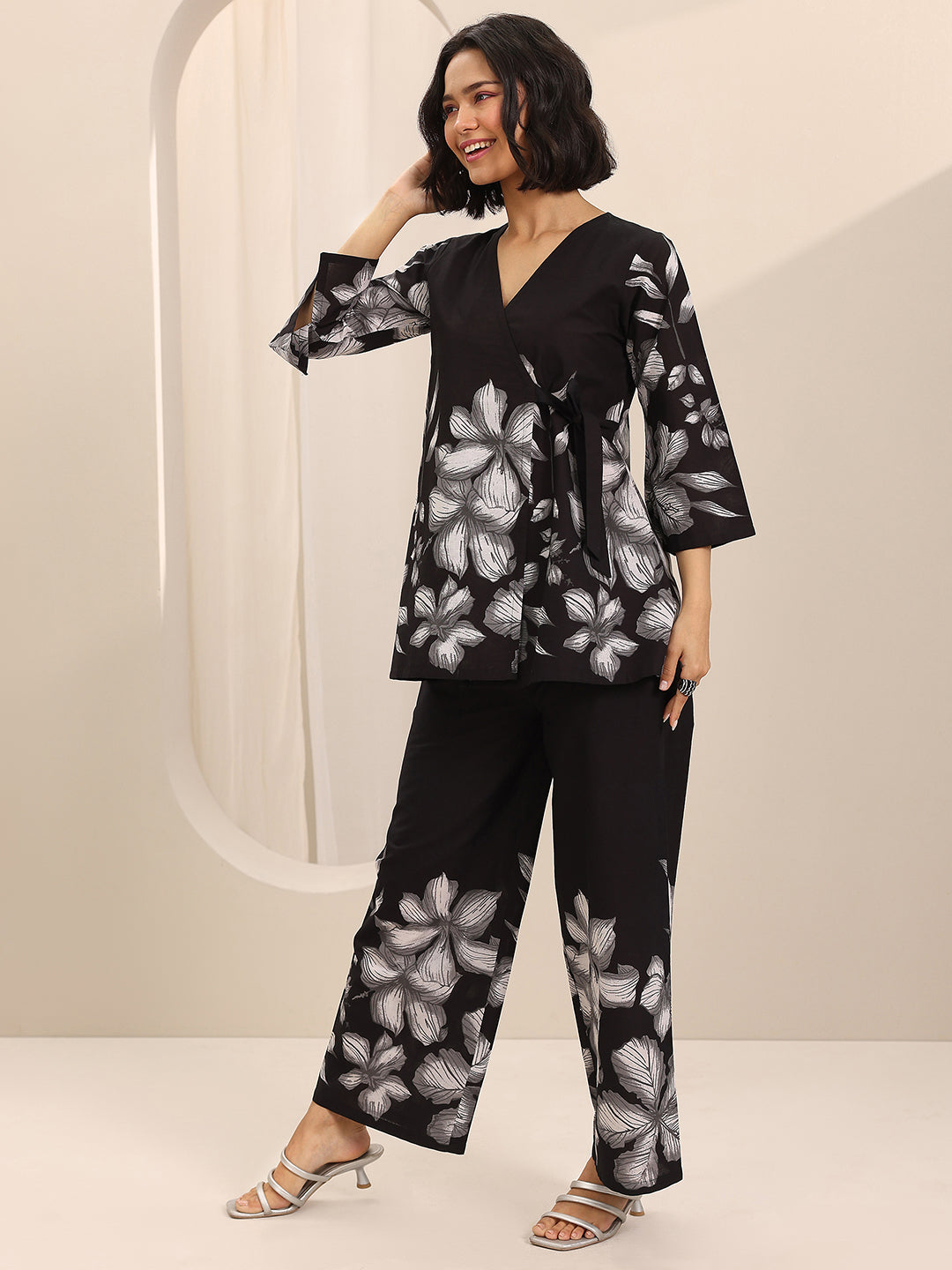 Black Printed Cotton Co-Ord Sets