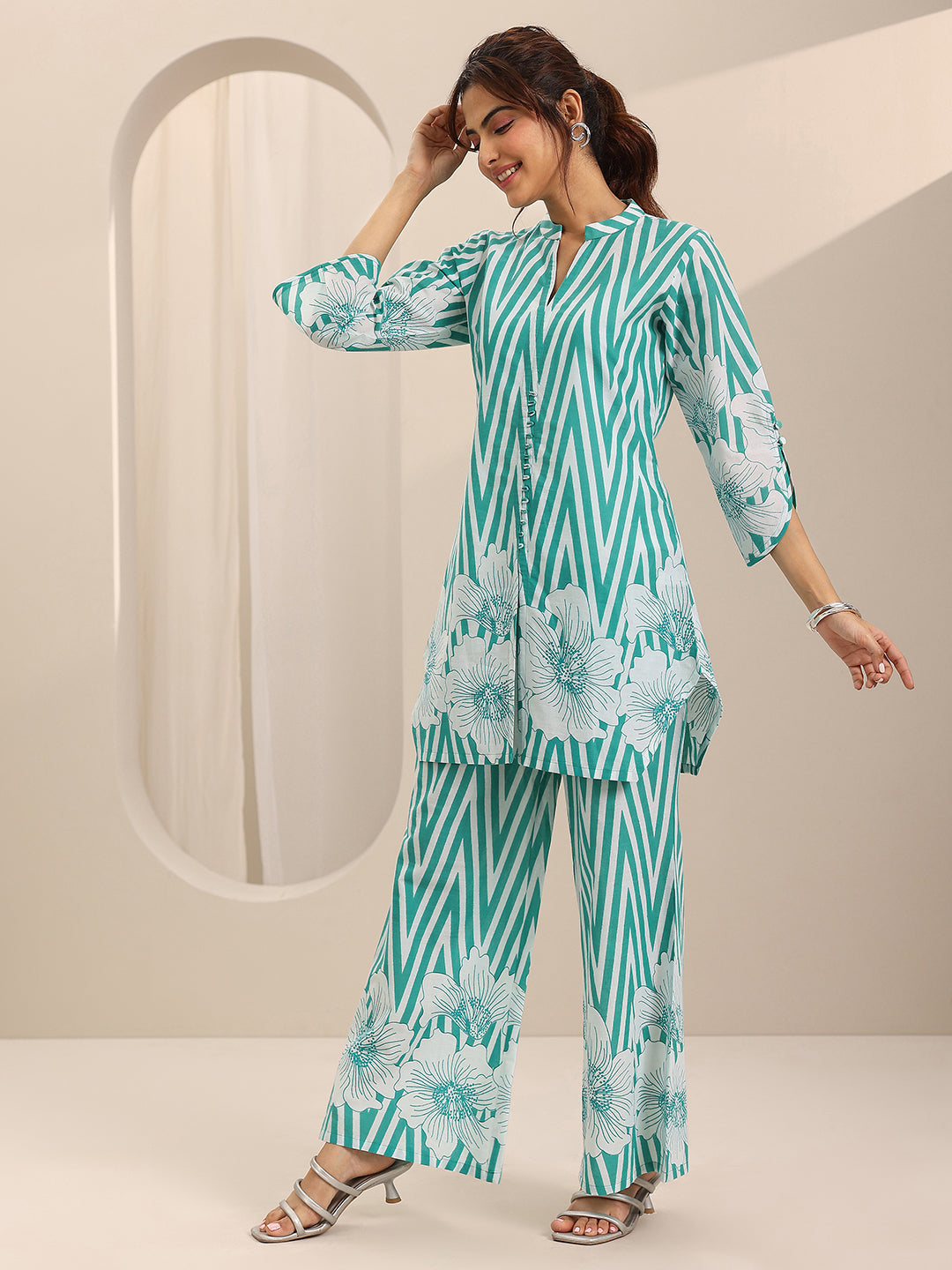 Blue Printed Cotton Co-Ord Sets