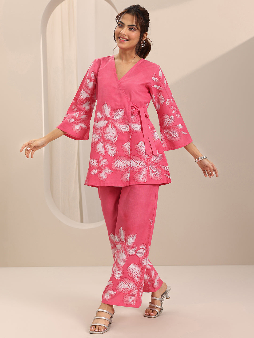 Pink Printed Cotton Co-Ord Sets